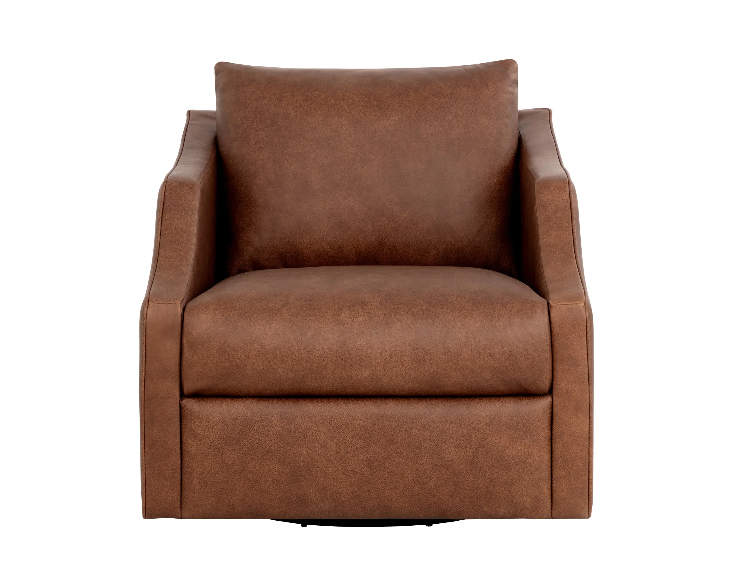 Orwell Swivel Lounge Chair - Cognac Leather - Image 2