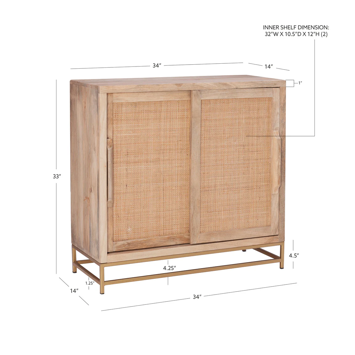 19A6017C1 RAPHAEL CANE CABINET TWO SLIDING DOORS - Image 2