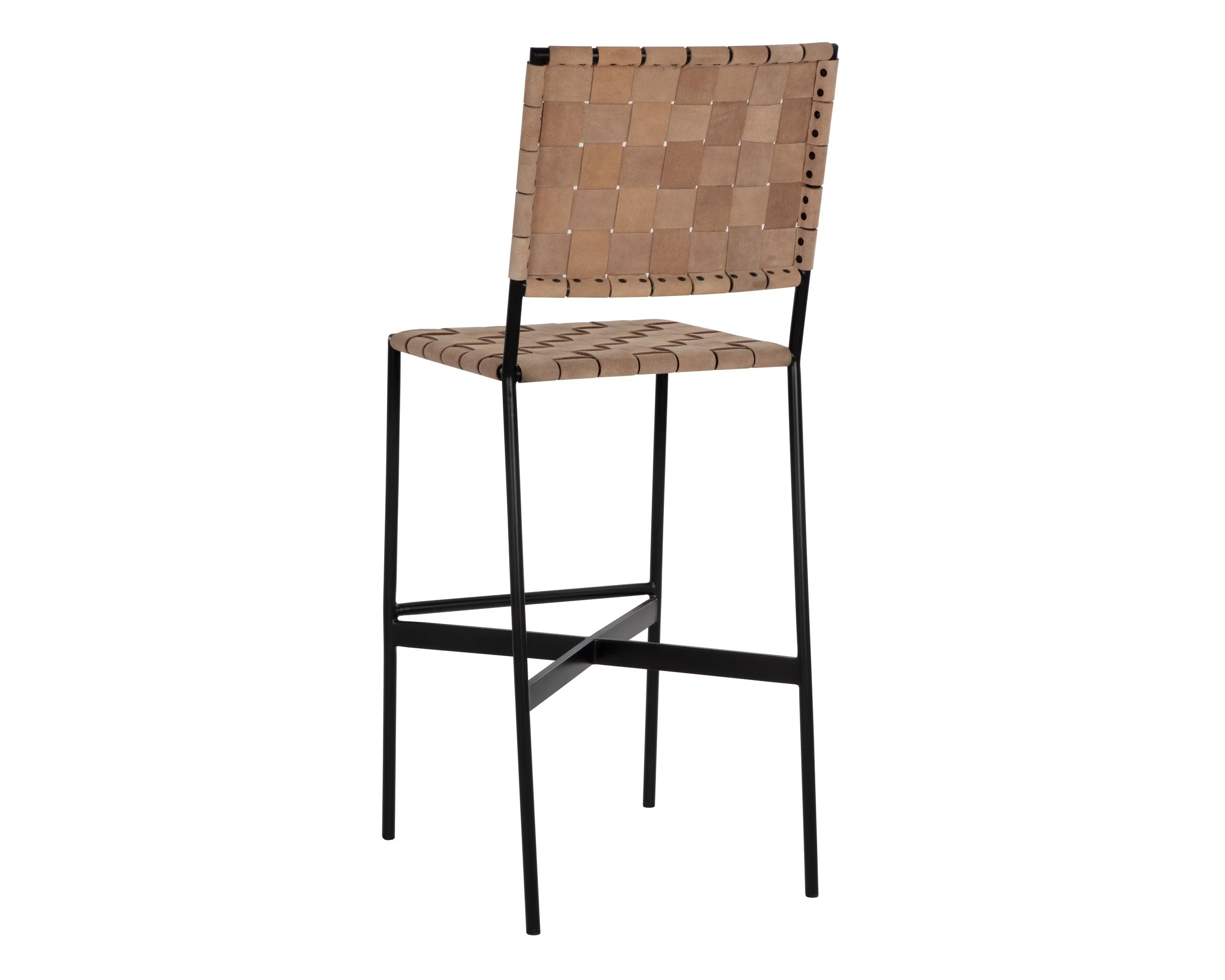 Omari Barstool - Suede Light Tan Leather - Image 3
