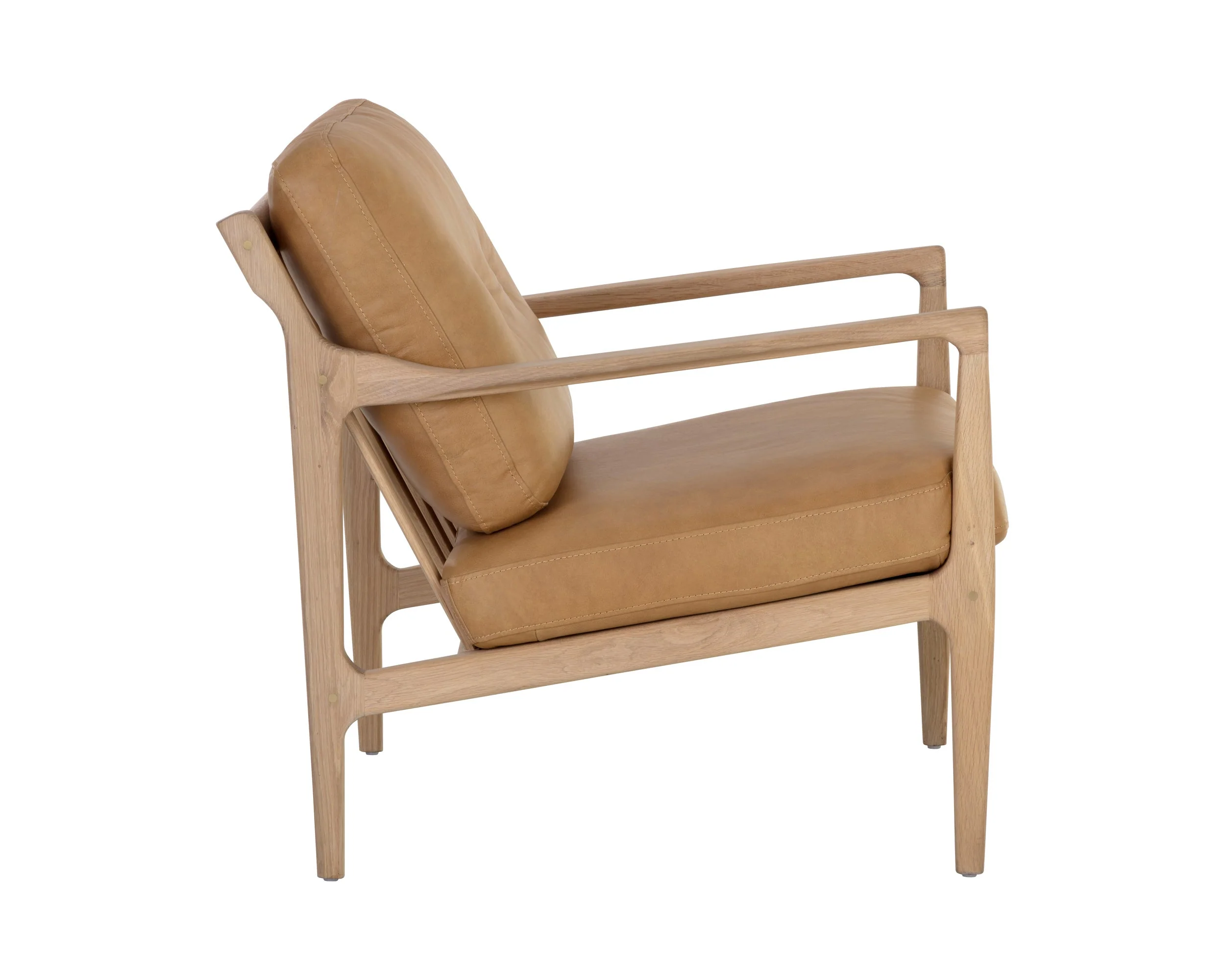 Gilmore Lounge Chair - Light Oak - Sahara Camel Leather - Image 3