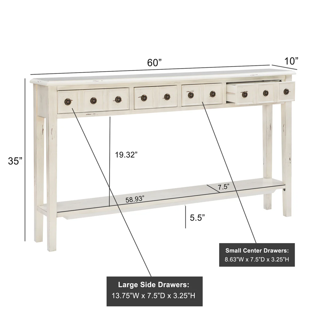 SADIE CREAM LONG CONSOLE 16A8213C - Image 2
