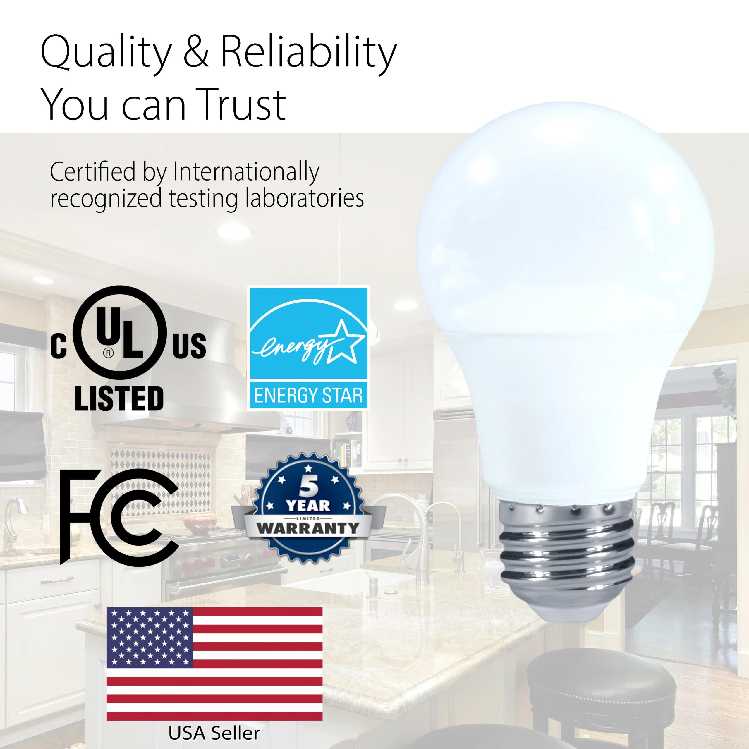 A19 9W LED Bulb - 800 Lumens - 60W Equivalent Dimmable - Image 3