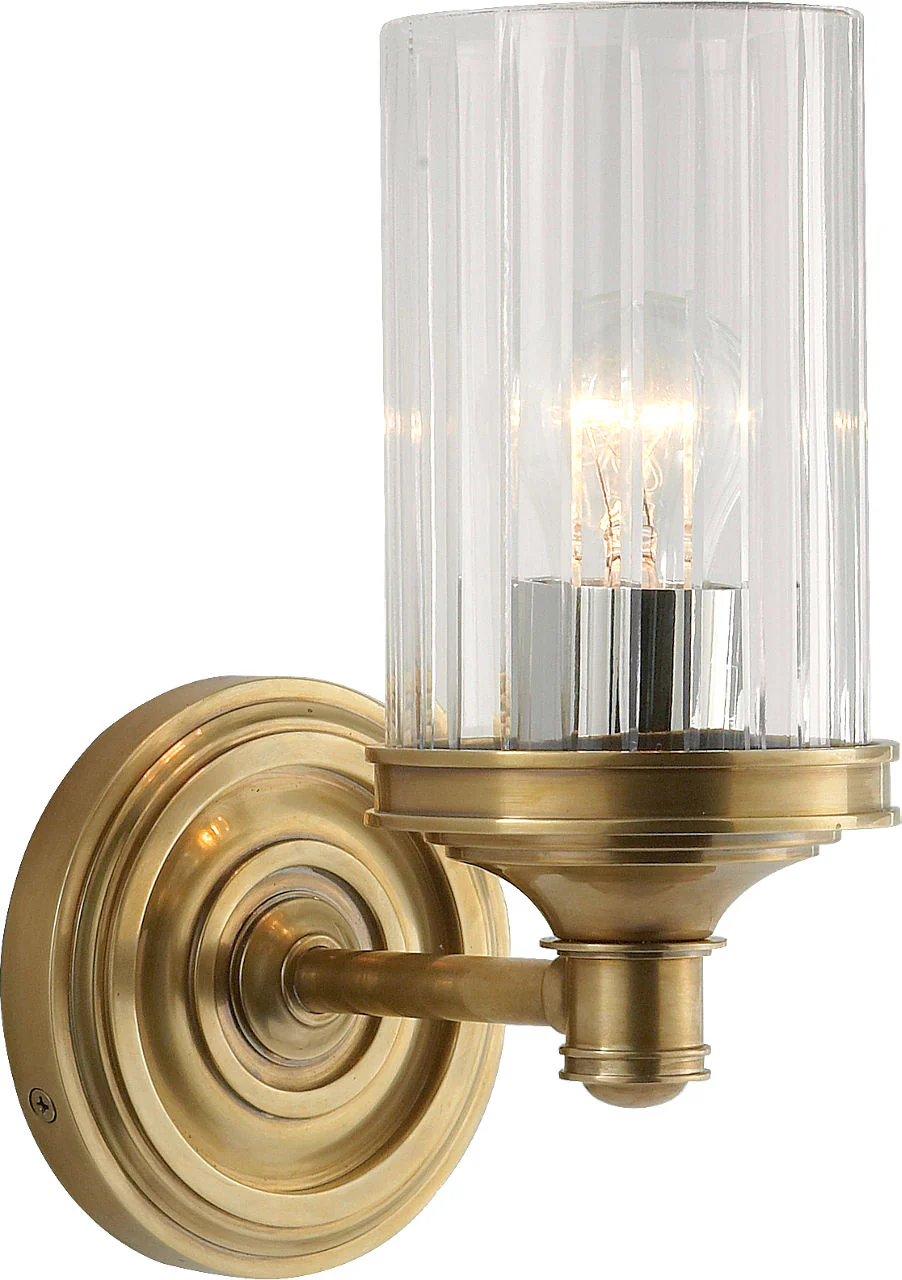 Ava Single Sconce | Hand-Rubbed Antique Brass | Crystal - Image 1