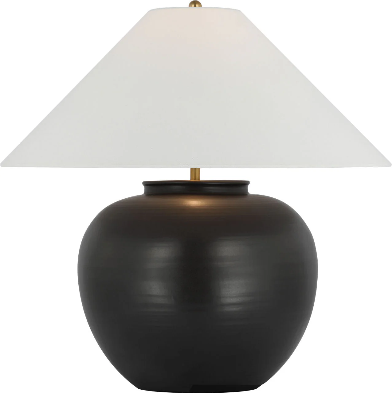 Casey Medium Table Lamp | Matte Black | Linen Shade - Image 1