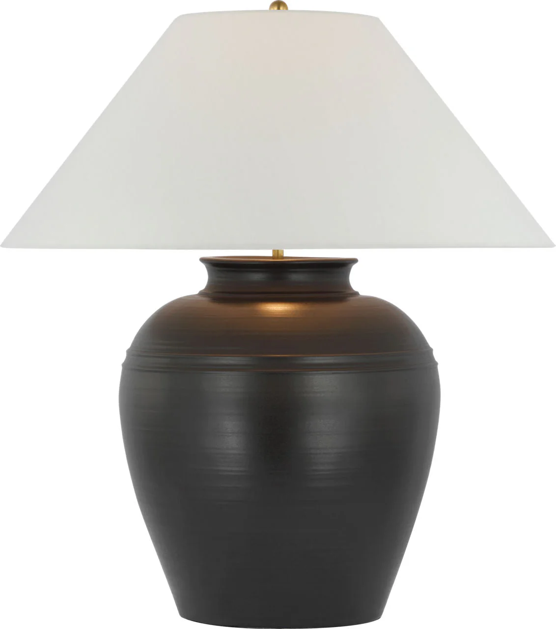 Prado Medium Table Lamp | Matte Black | Linen Shade - Image 1