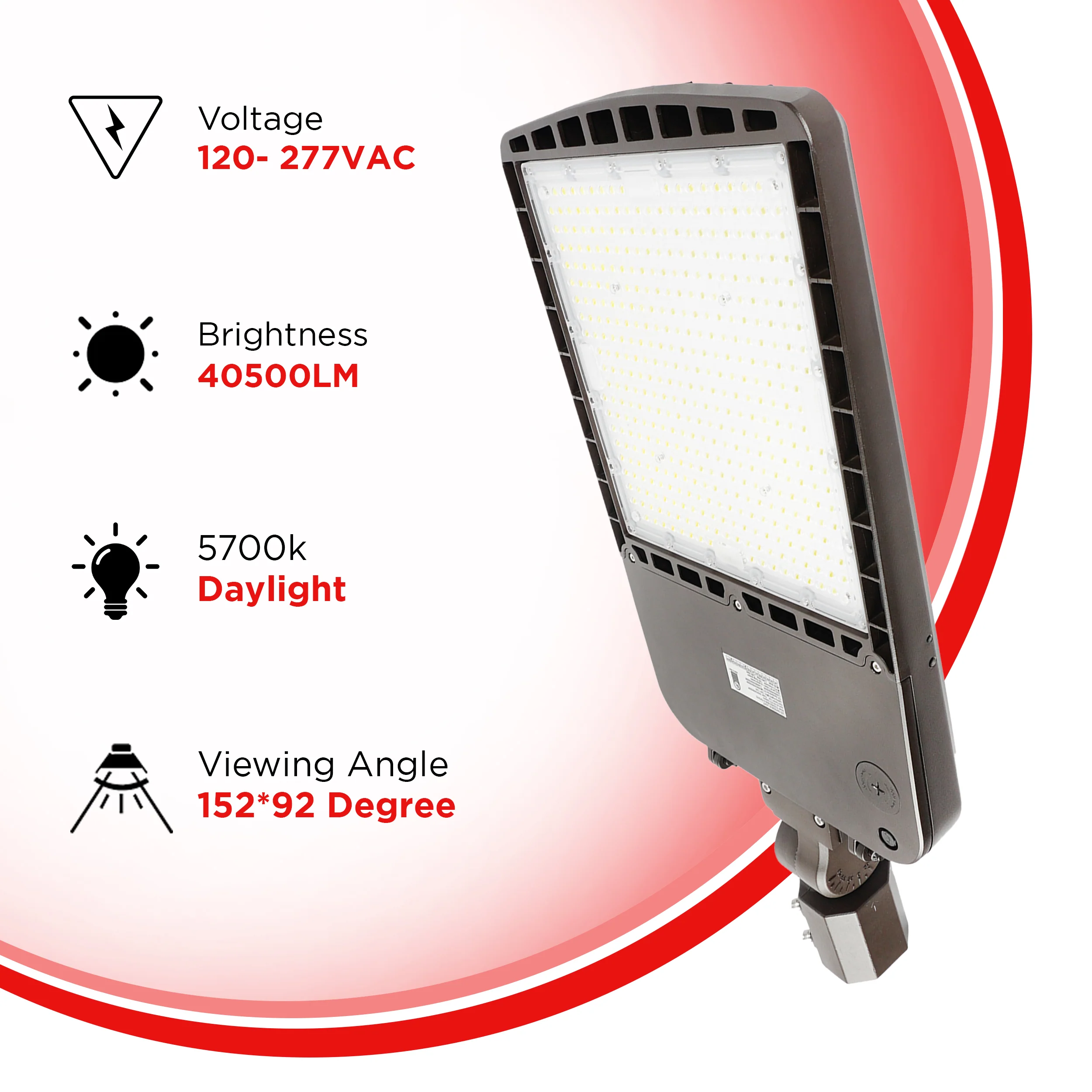 300W AL6 Series Area/Flood Light - 40500lms - Photocell Compatible -  IP65 UL Listed - 5700K #204 - Image 3