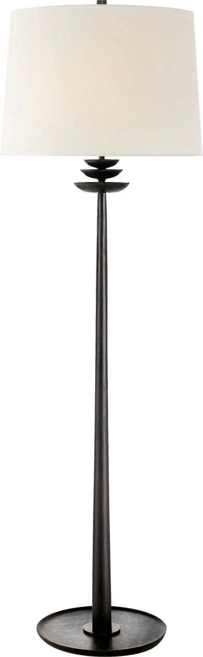 Beaumont Floor Lamp | Aged Iron | Linen Shade - Image 1