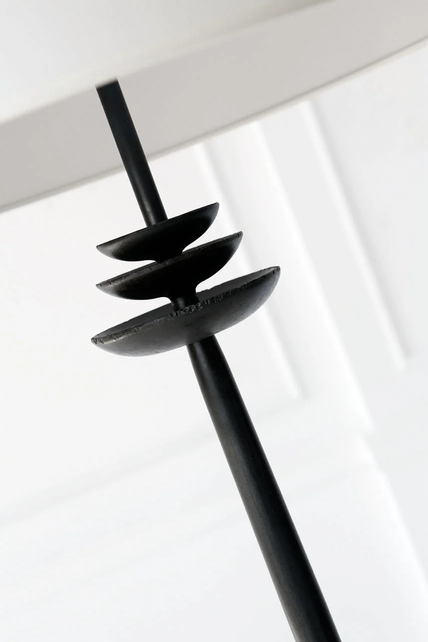 Beaumont Floor Lamp | Aged Iron | Linen Shade - Image 2