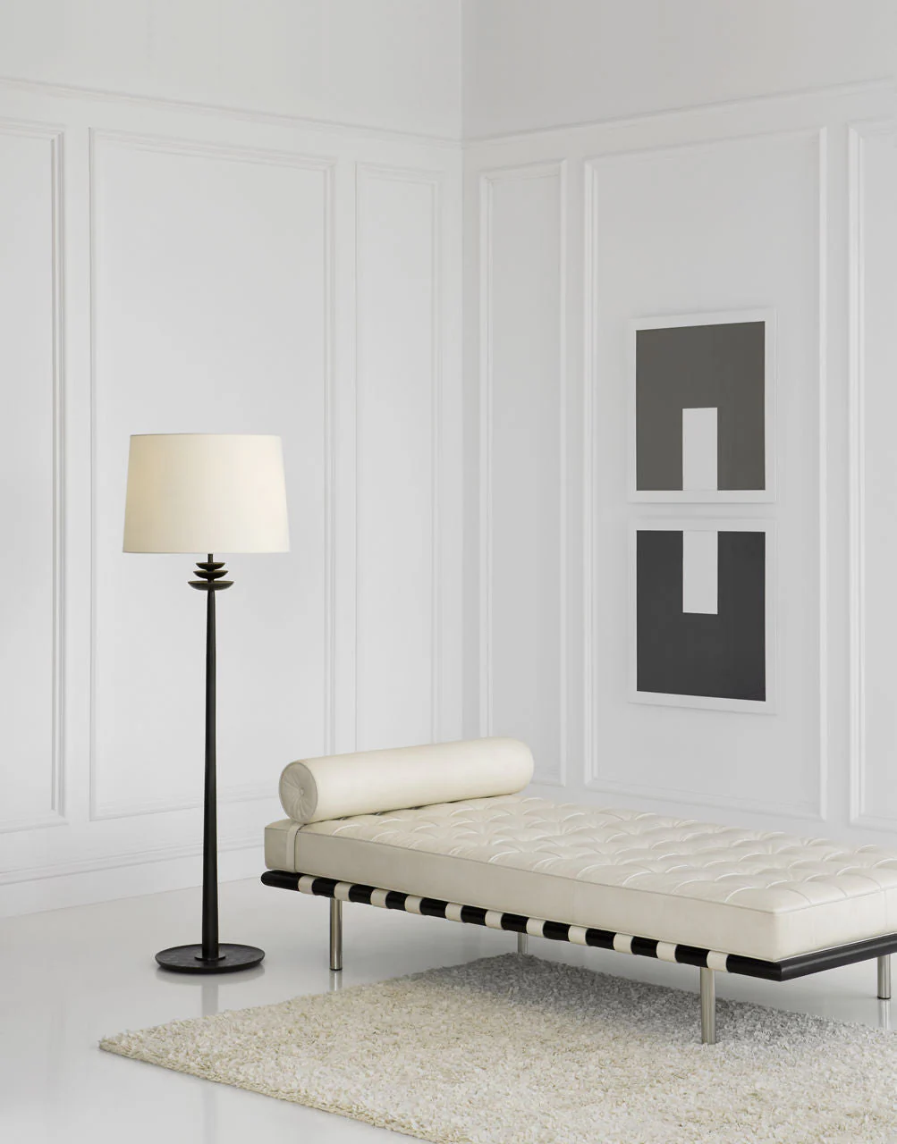 Beaumont Floor Lamp | Aged Iron | Linen Shade - Image 3
