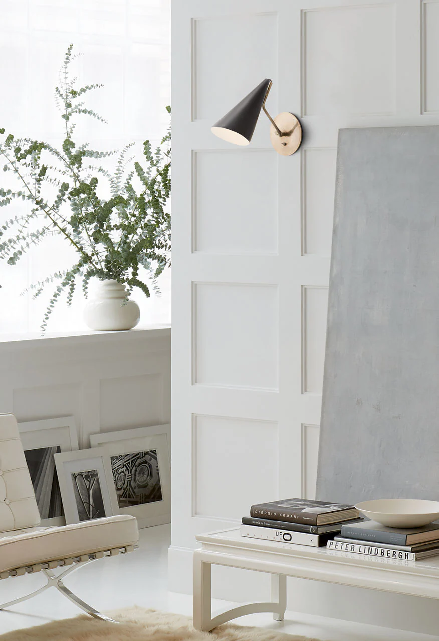 Clemente Wall Light | Hand-Rubbed Antique Brass | Black - Image 2
