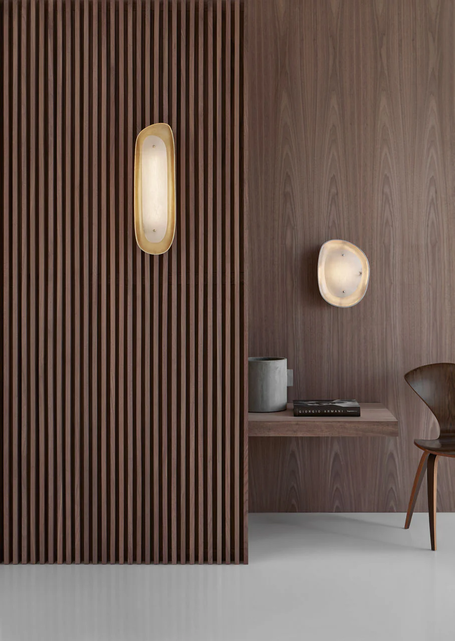 Samos Tall Sculpted Sconce | Gild | Alabaster - Image 2