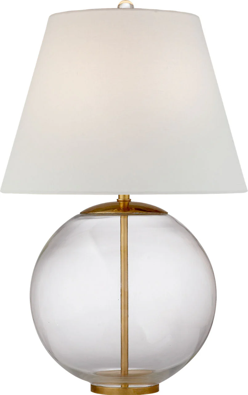 Morton Table Lamp | Clear Glass | Linen Shade - Image 1