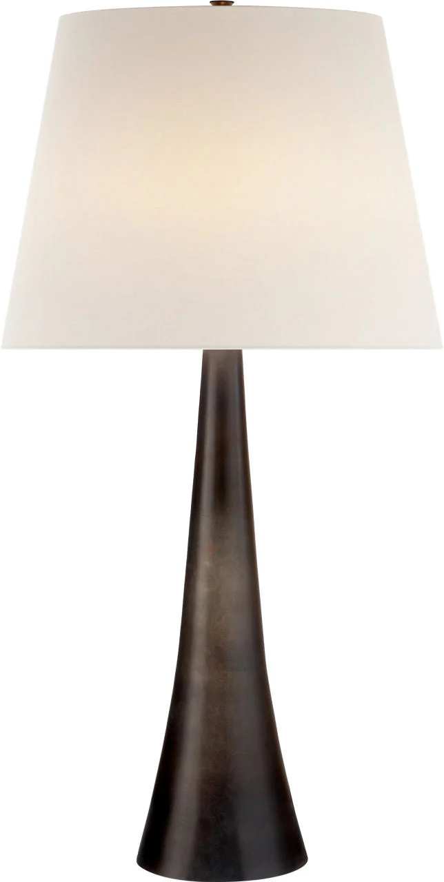 Dover Table Lamp | Aged Iron | Linen Shade - Image 1