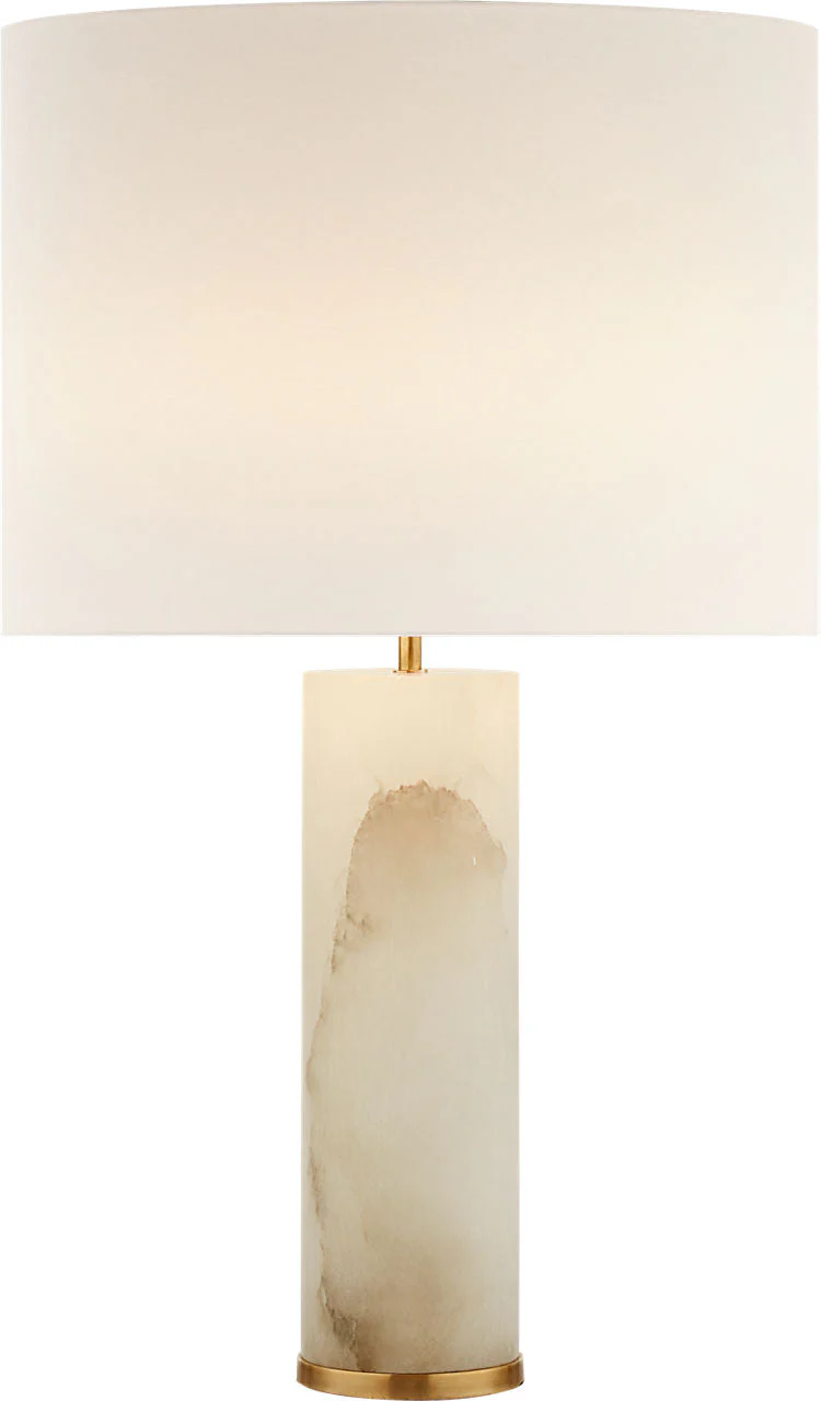 Lineham Cordless Table Lamp | Alabaster | Linen Shade - Image 1