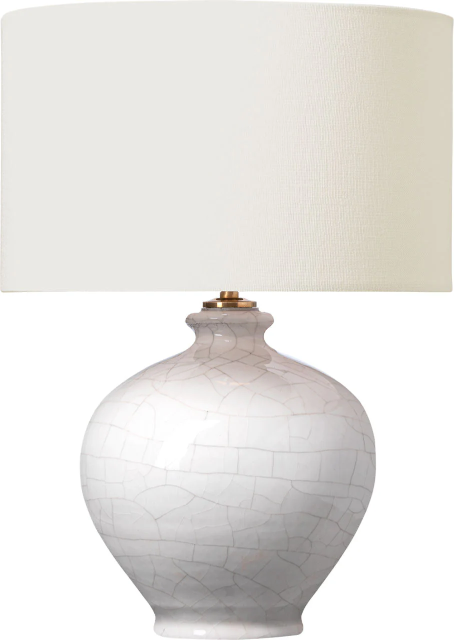 Gaios 13" Cordless Accent Lamp | Crackled Ivory | Linen Shade - Image 2
