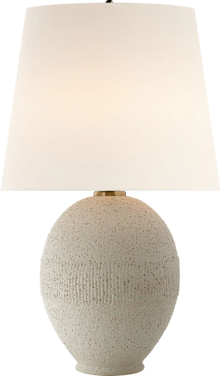 Toulon Table Lamp | Volcanic Ivory | Linen Shade - Image 1