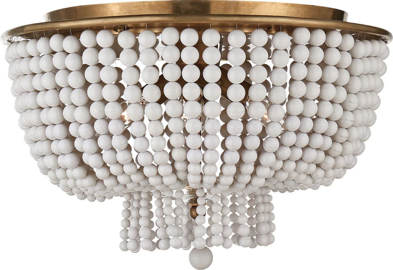 Jacqueline Flush Mount | Hand-Rubbed Antique Brass | White Acrylic - Image 1