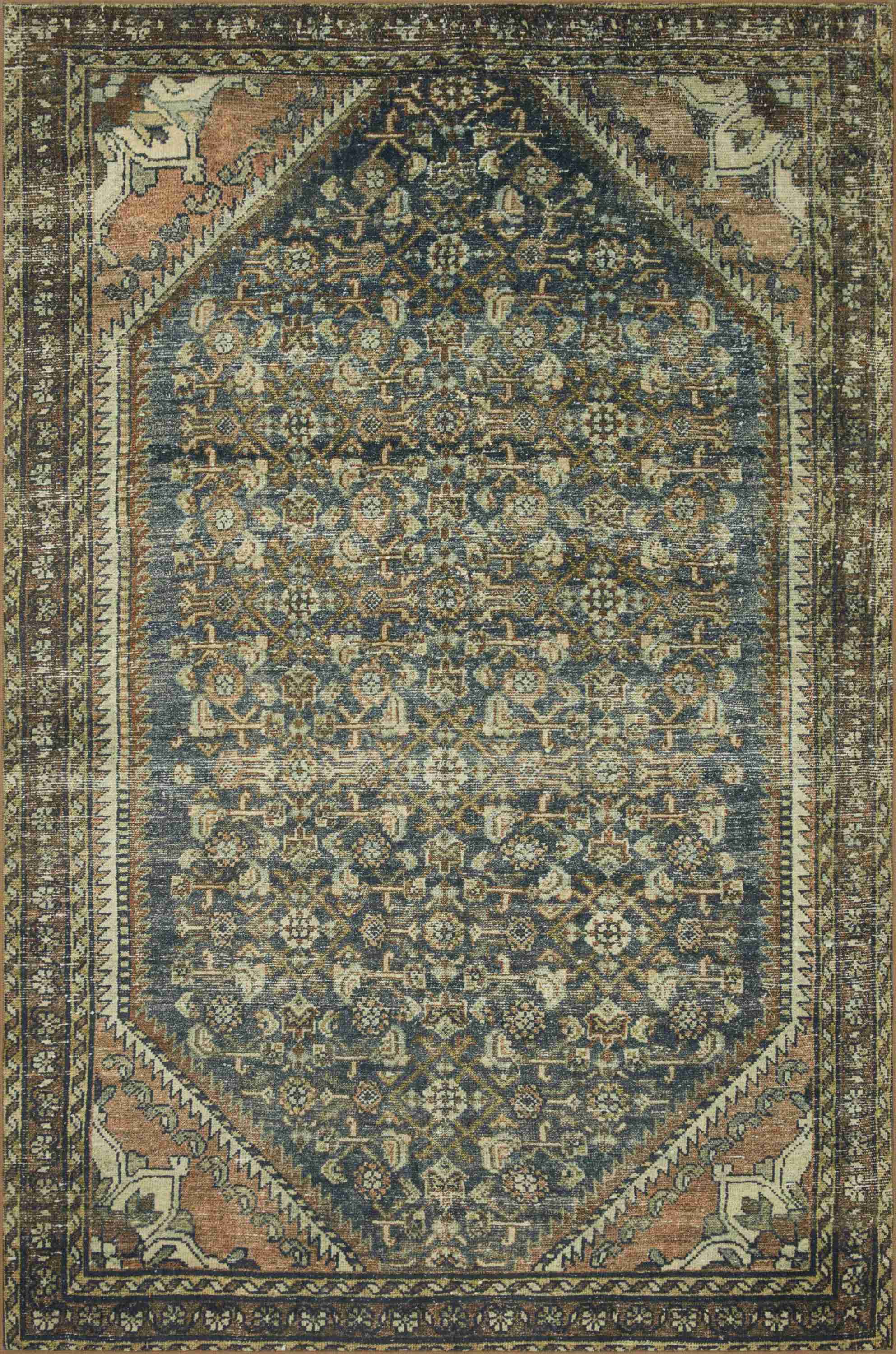 Magnolia Home by Joanna Gaines x Loloi | Banks Collection | Denim / Clay | BAN-02 - Image 1