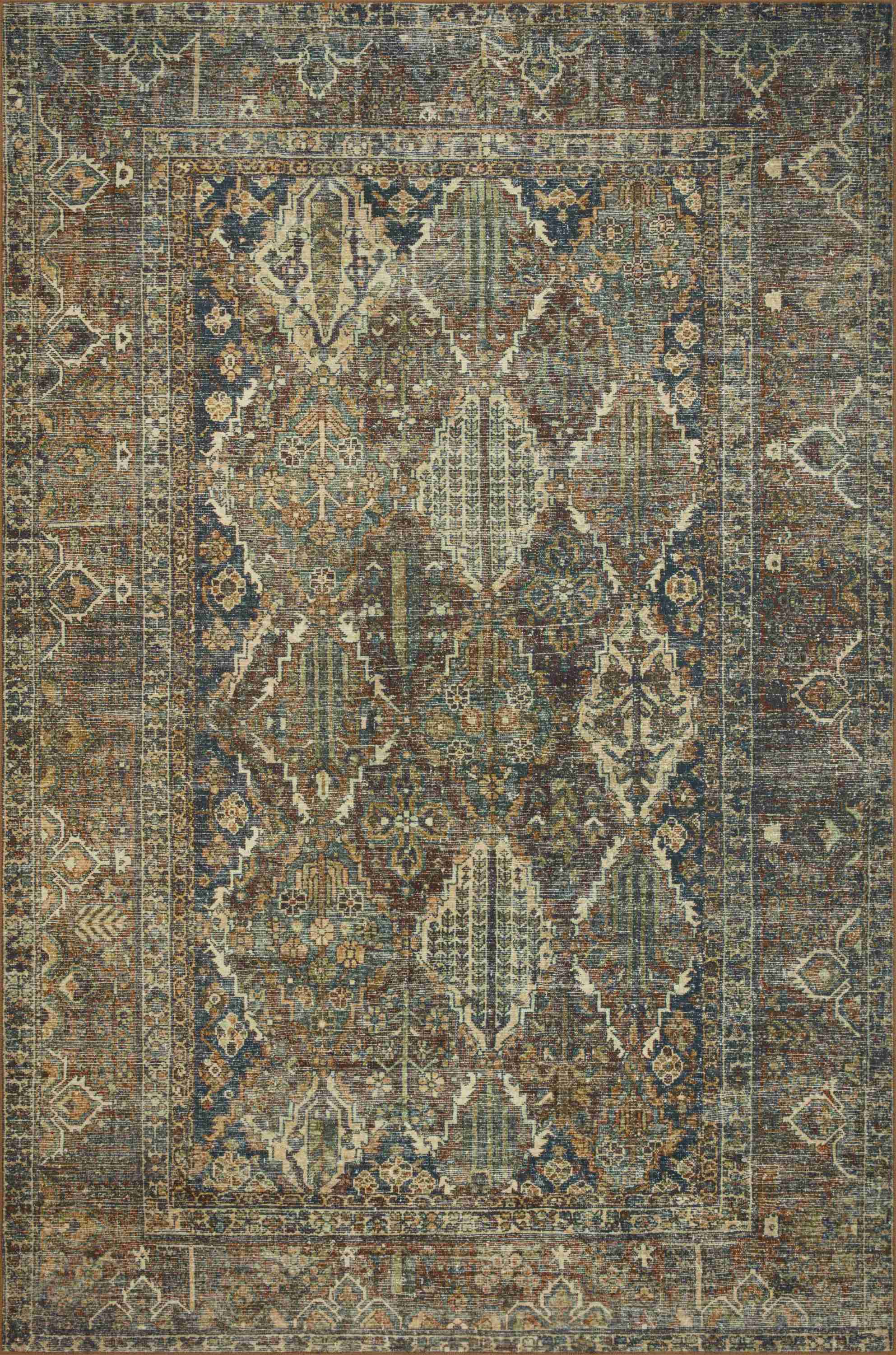 Magnolia Home by Joanna Gaines x Loloi | Banks Collection | Spice / Blue | BAN-05 - Image 1