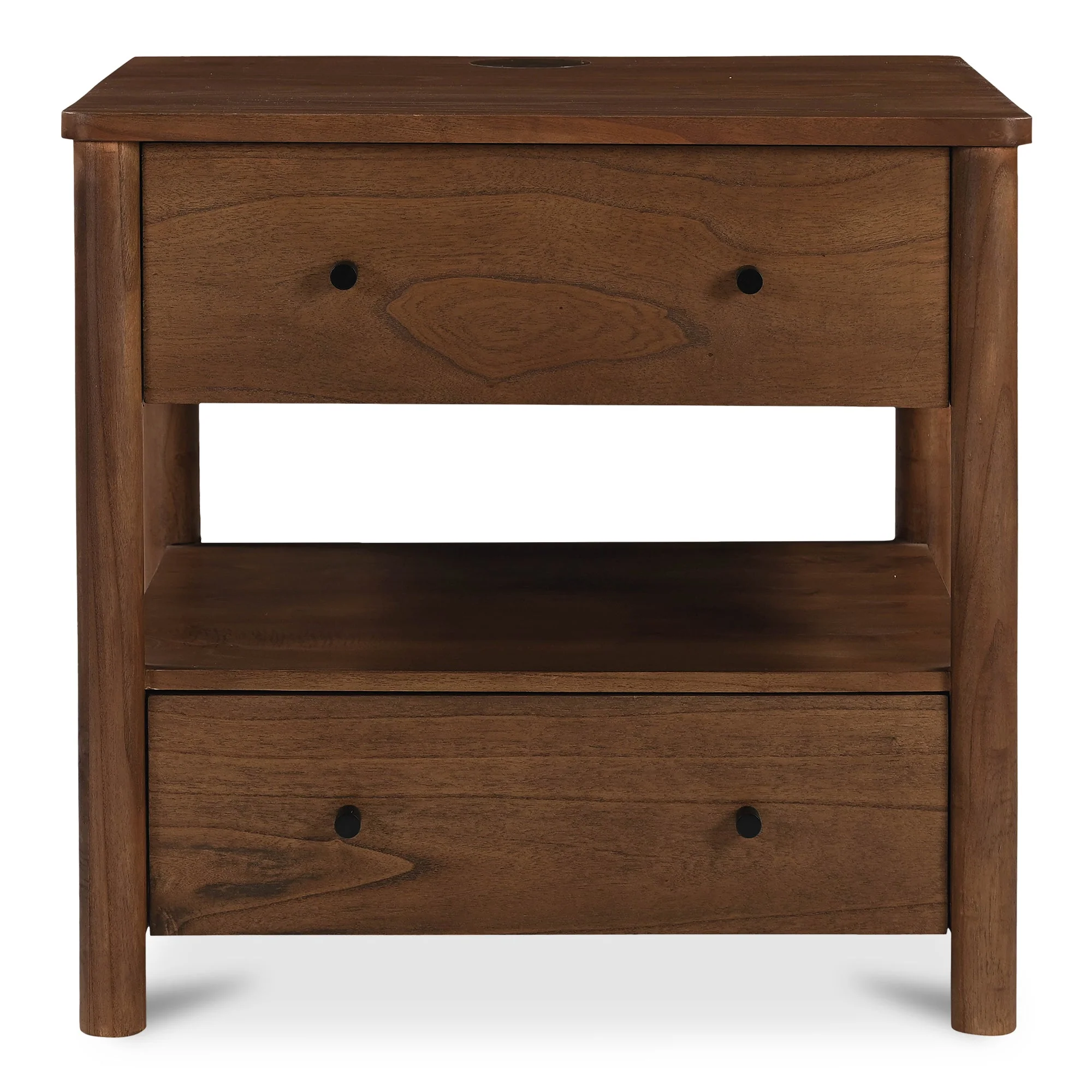 Lottie Charging Nightstand Brown - Image 1