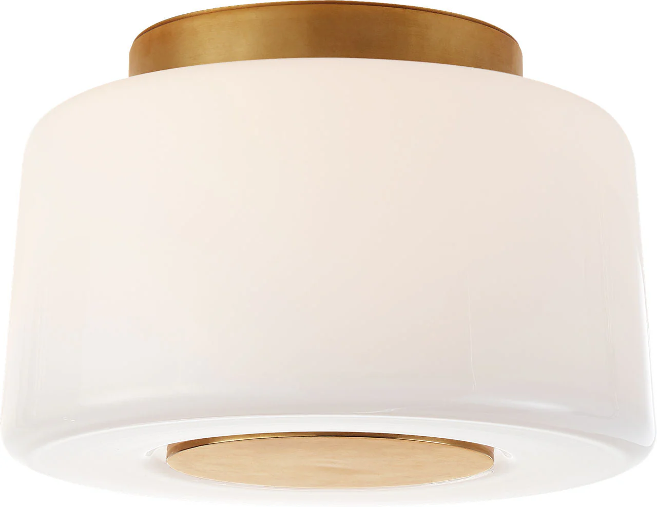 Acme Small Flush Mount | Soft Brass | White Glass - Image 1