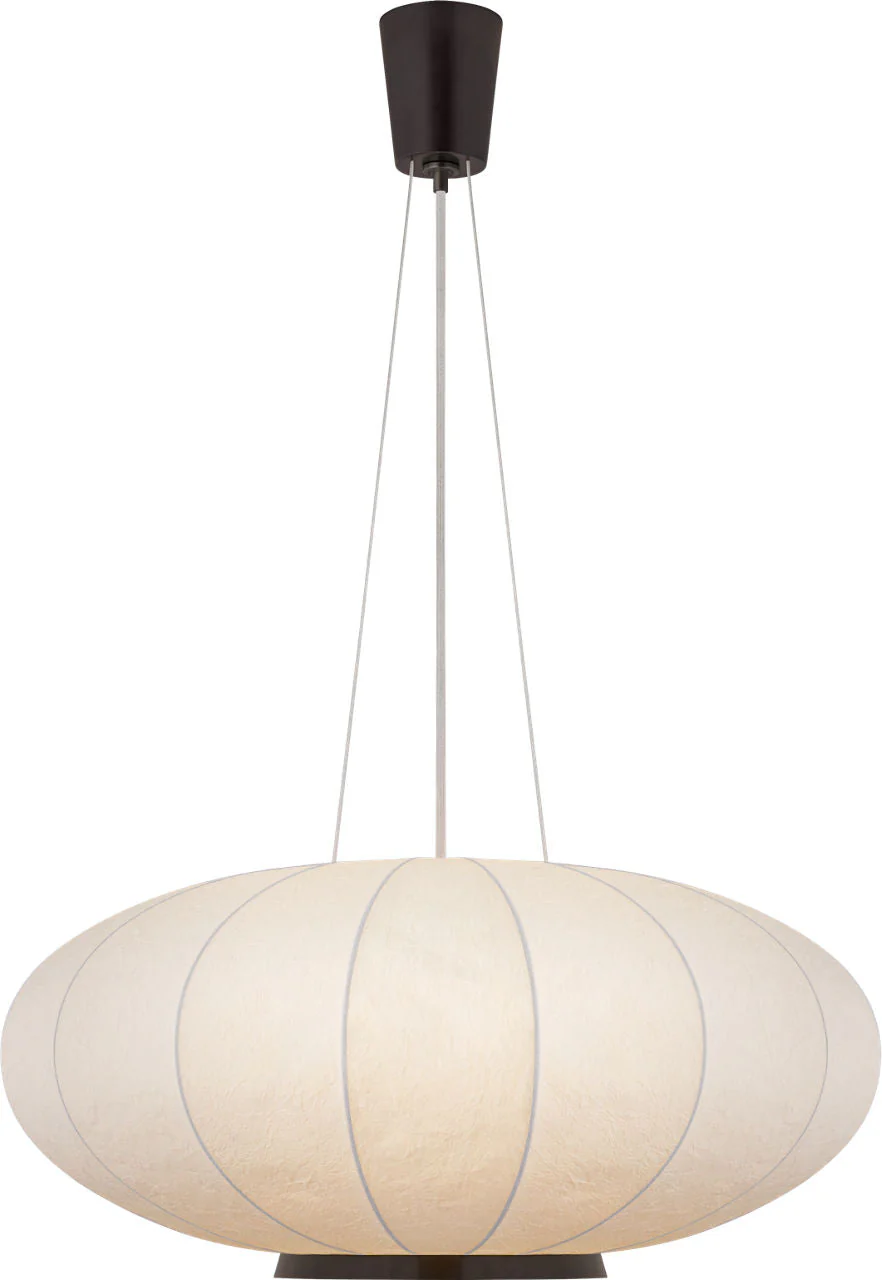 Paper Moon Large Hanging Shade | Bronze | Rice Paper Shade - Image 1