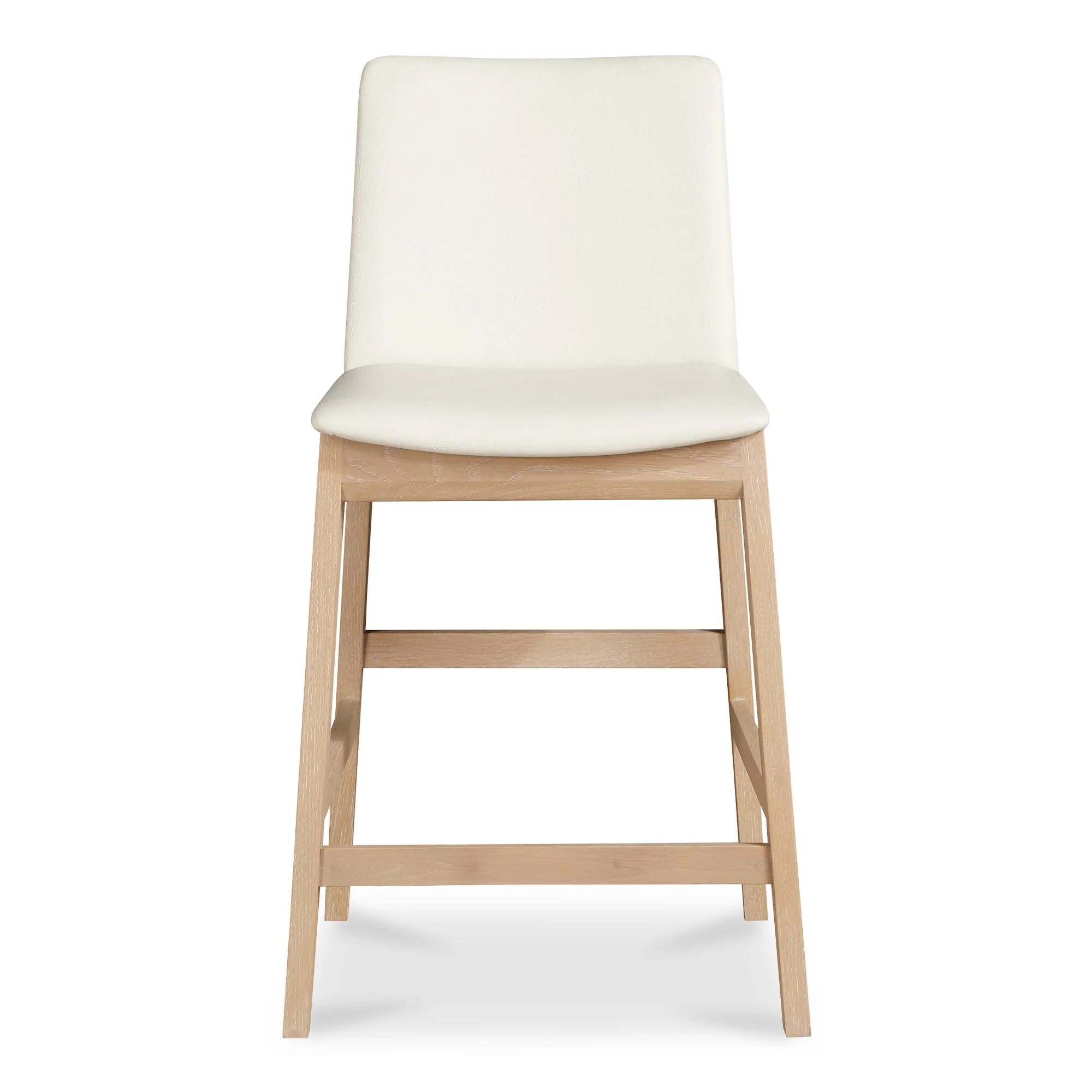 Deco Oak Counter Stool White PVC - Image 1