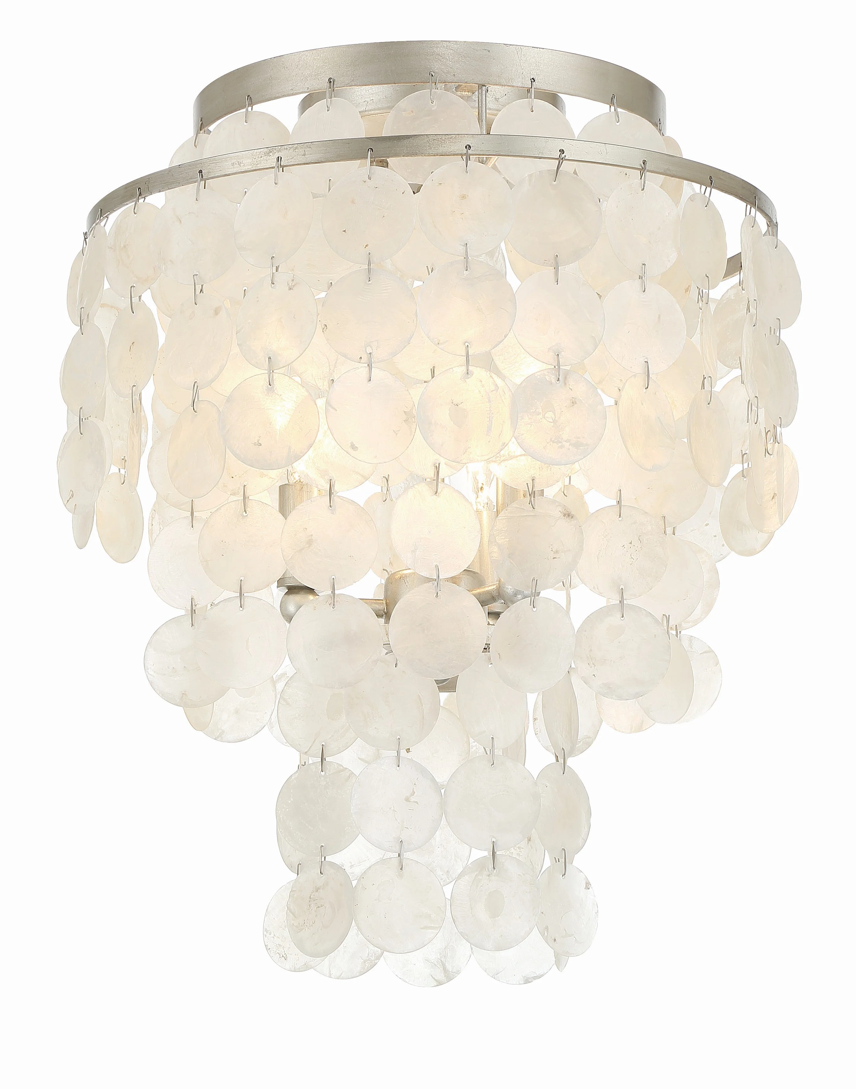 Brielle 13” Antique Silver Flush Mount