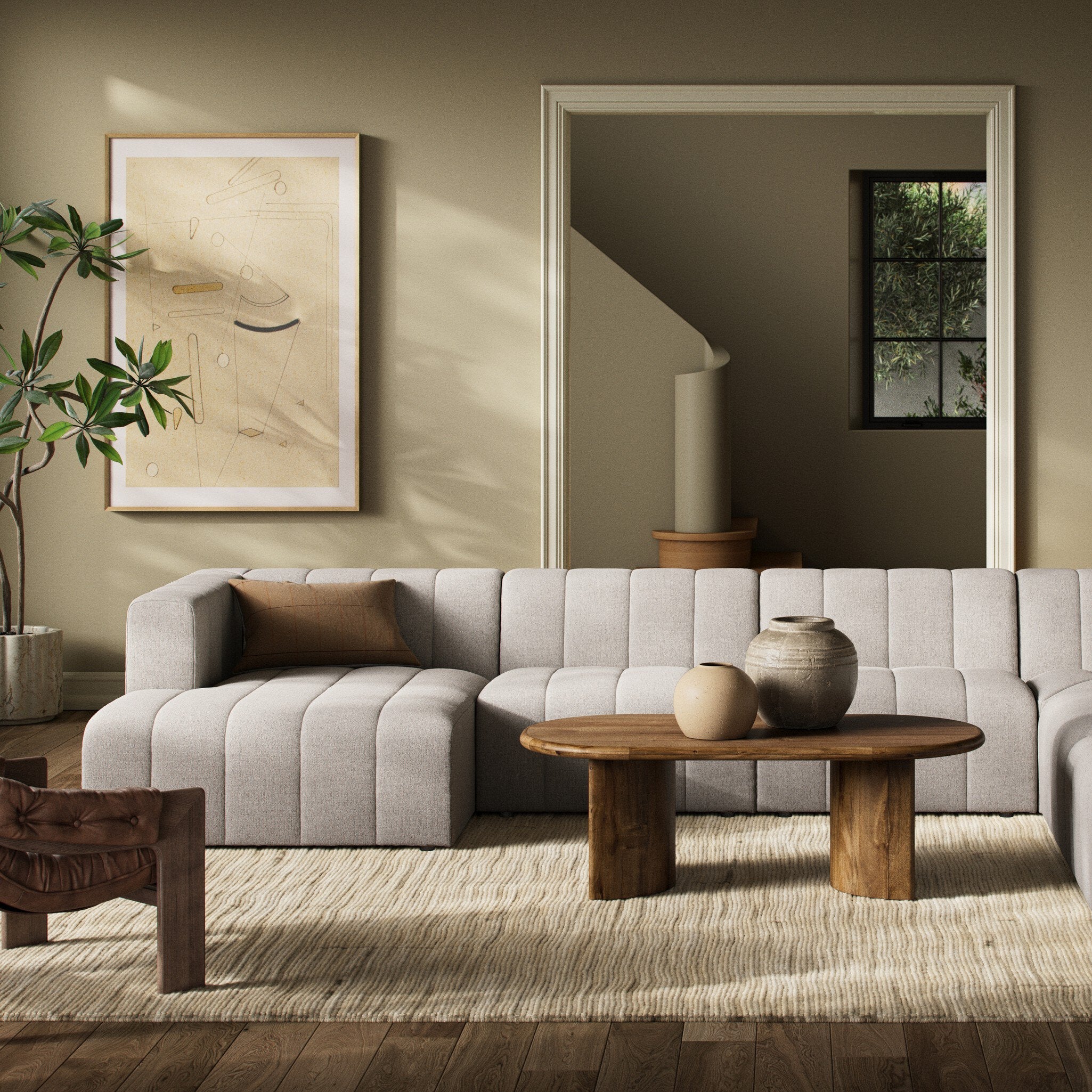 Langham Channeled 6-Piece Sectional - Napa Sandstone - Image 2