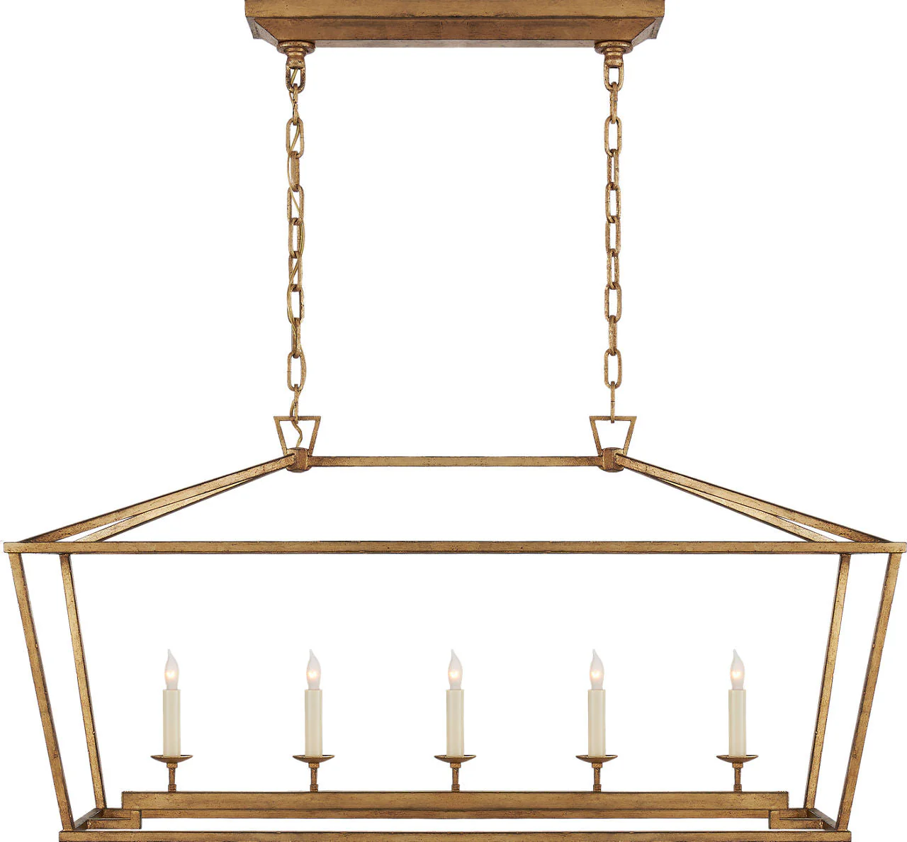 Darlana Medium Linear Lantern | Gilded Iron