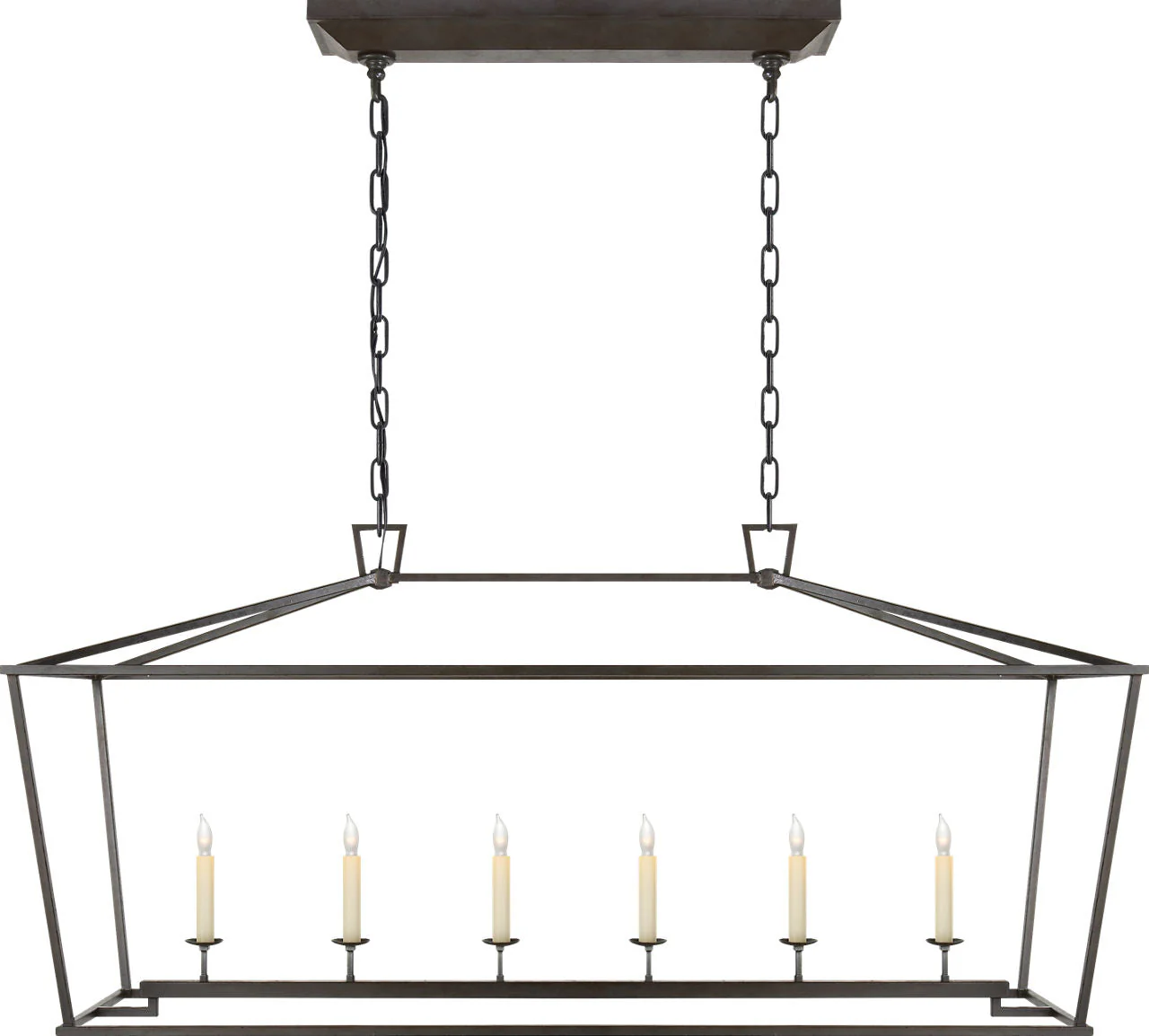 Darlana Large Linear Lantern | Aged Iron - Image 1