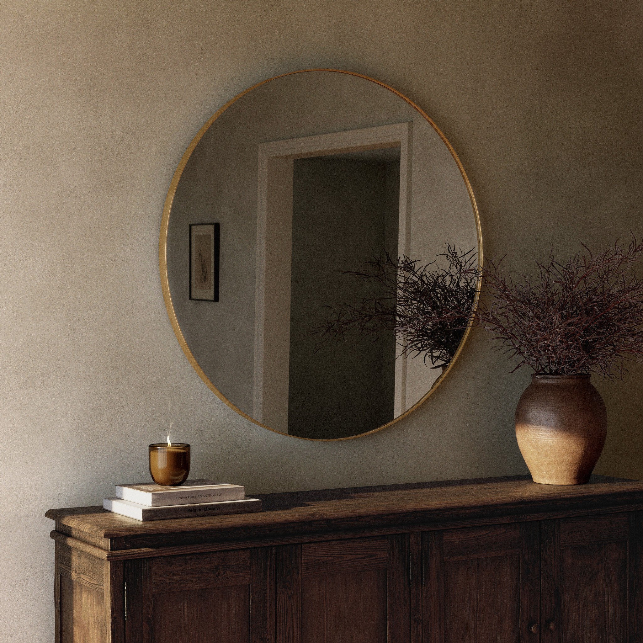 Bellvue Round Mirror - Polished Brass - Image 3