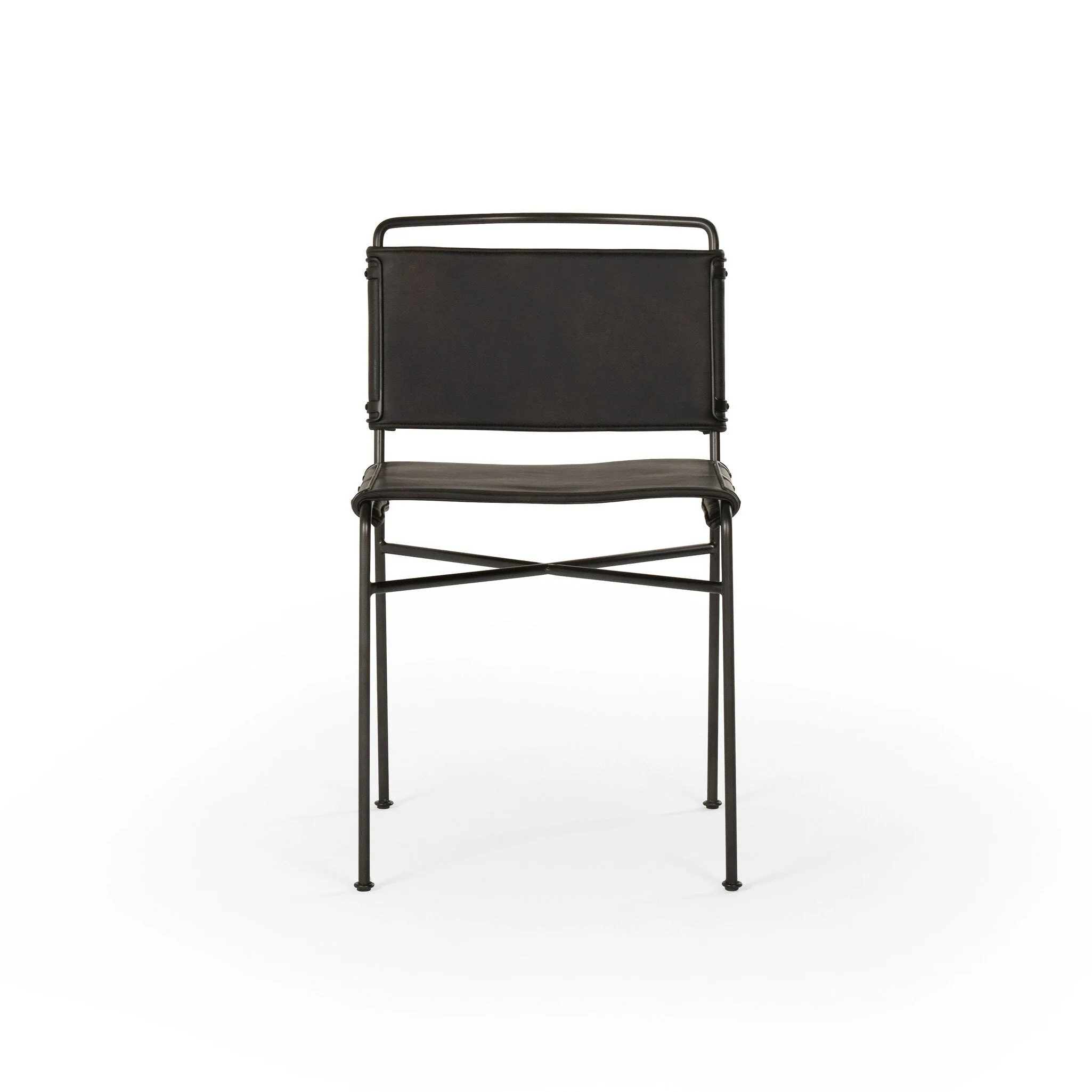 Wharton Dining Chair - Distressed Black - Image 1