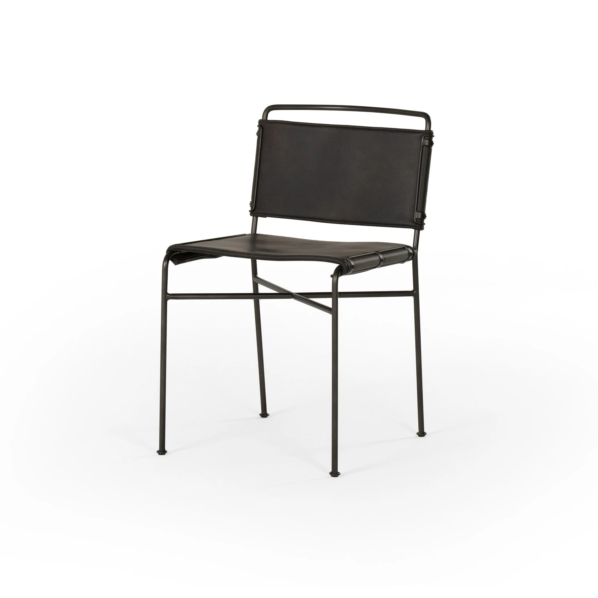 Wharton Dining Chair - Distressed Black - Image 2