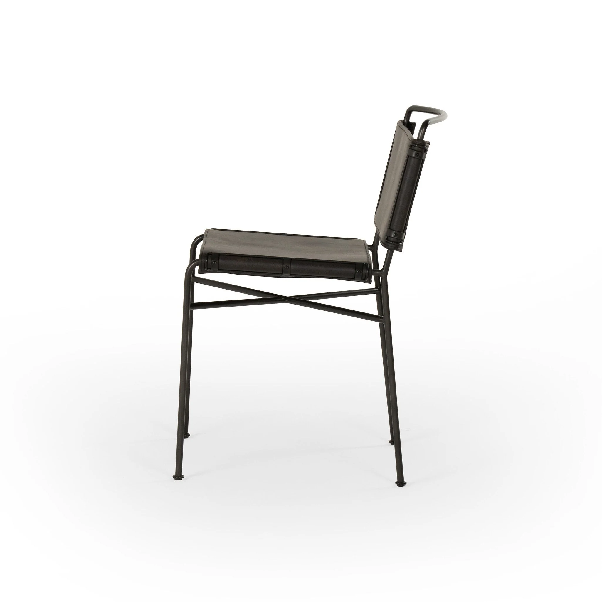 Wharton Dining Chair - Distressed Black - Image 3