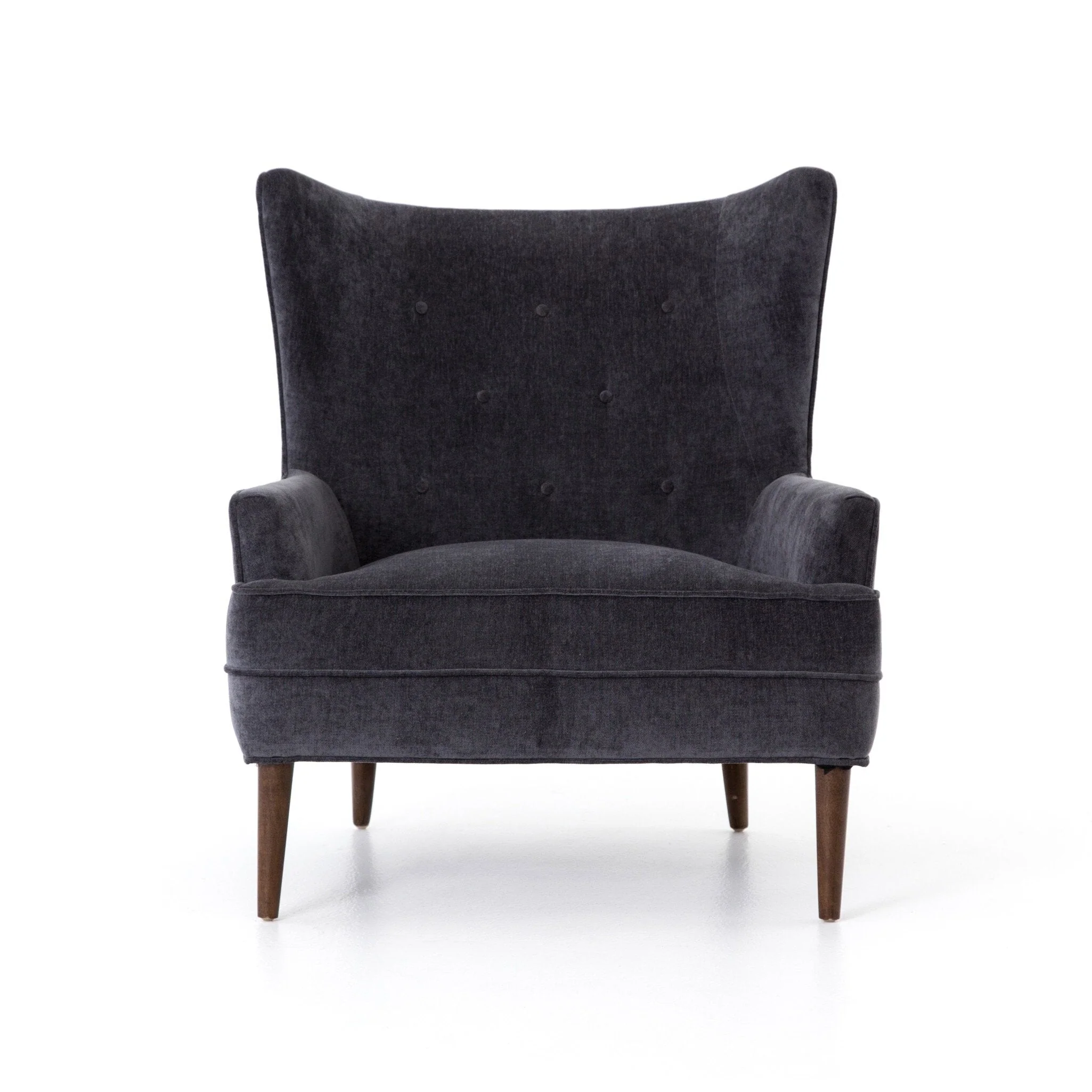 Clermont Chair - Charcoal Worn Velvet - Image 1