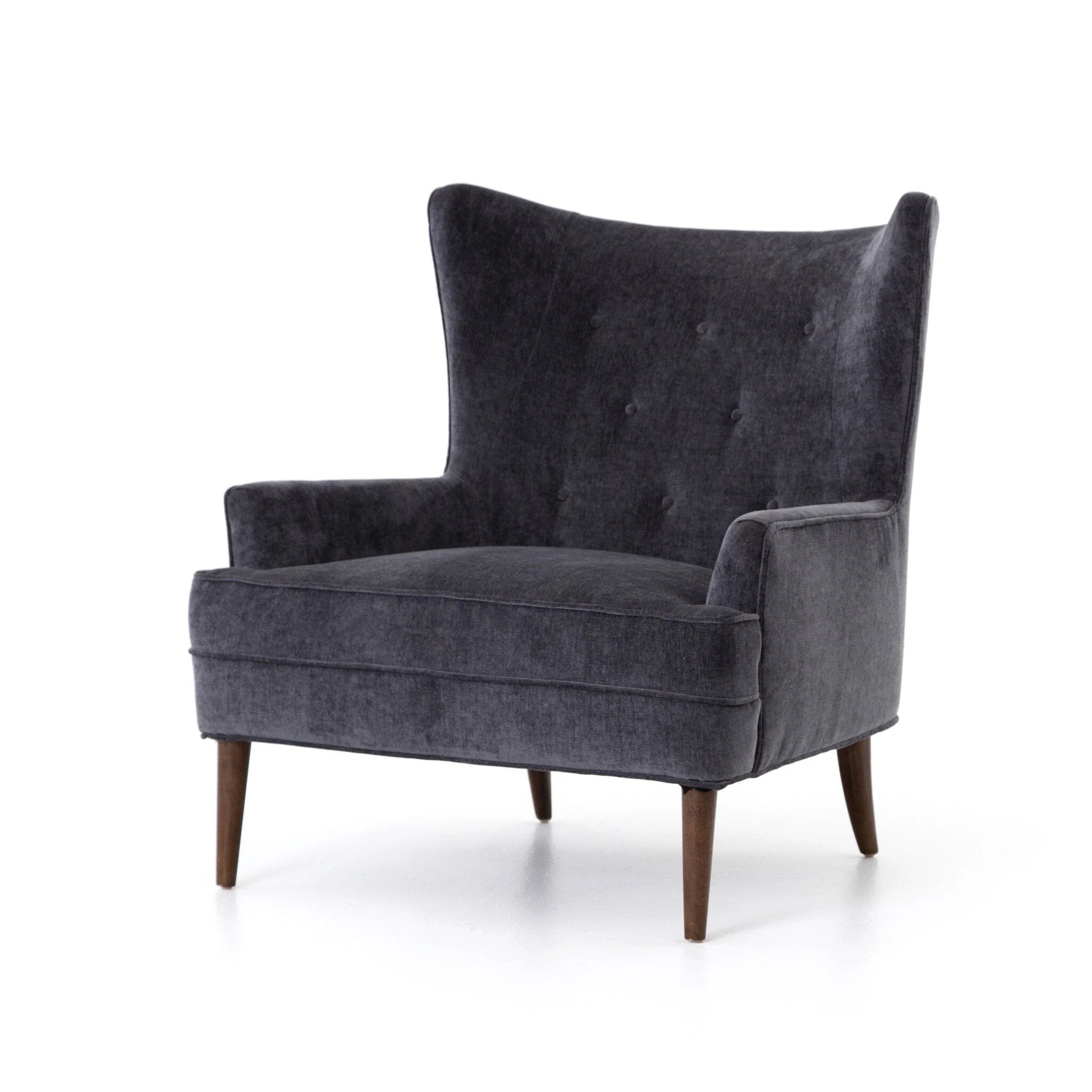 Clermont Chair - Charcoal Worn Velvet - Image 2
