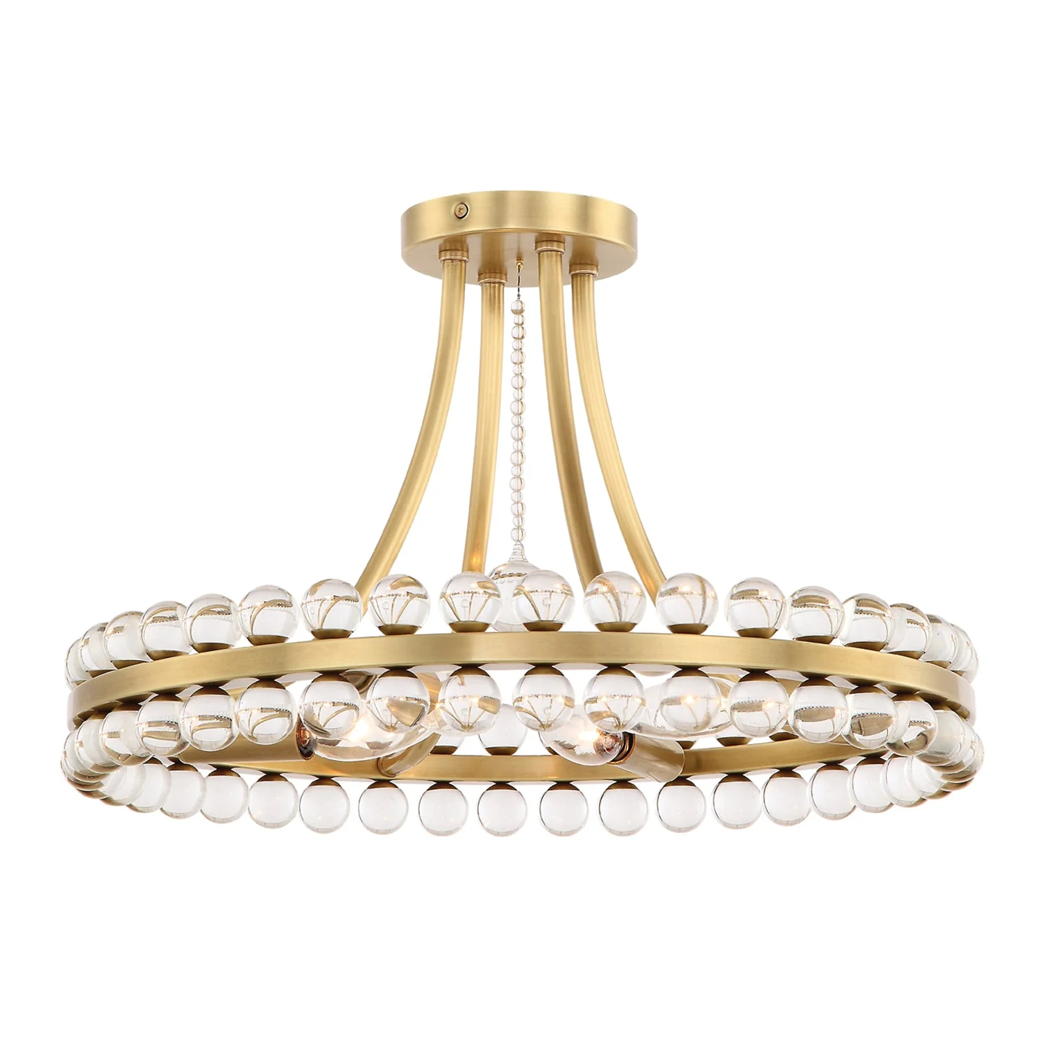 Clover 18.25” Aged Brass Semi Flush Mount