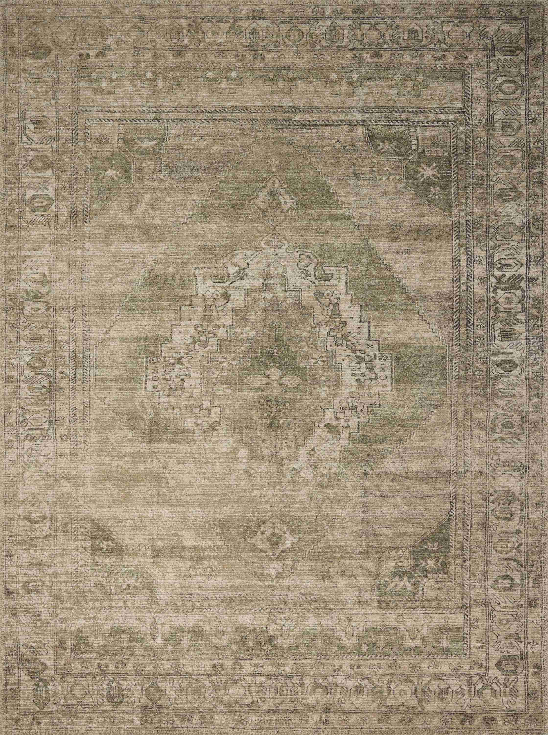 Amber Lewis x Loloi | Cambria Collection | Sand / Olive | CBR-03 - Image 1