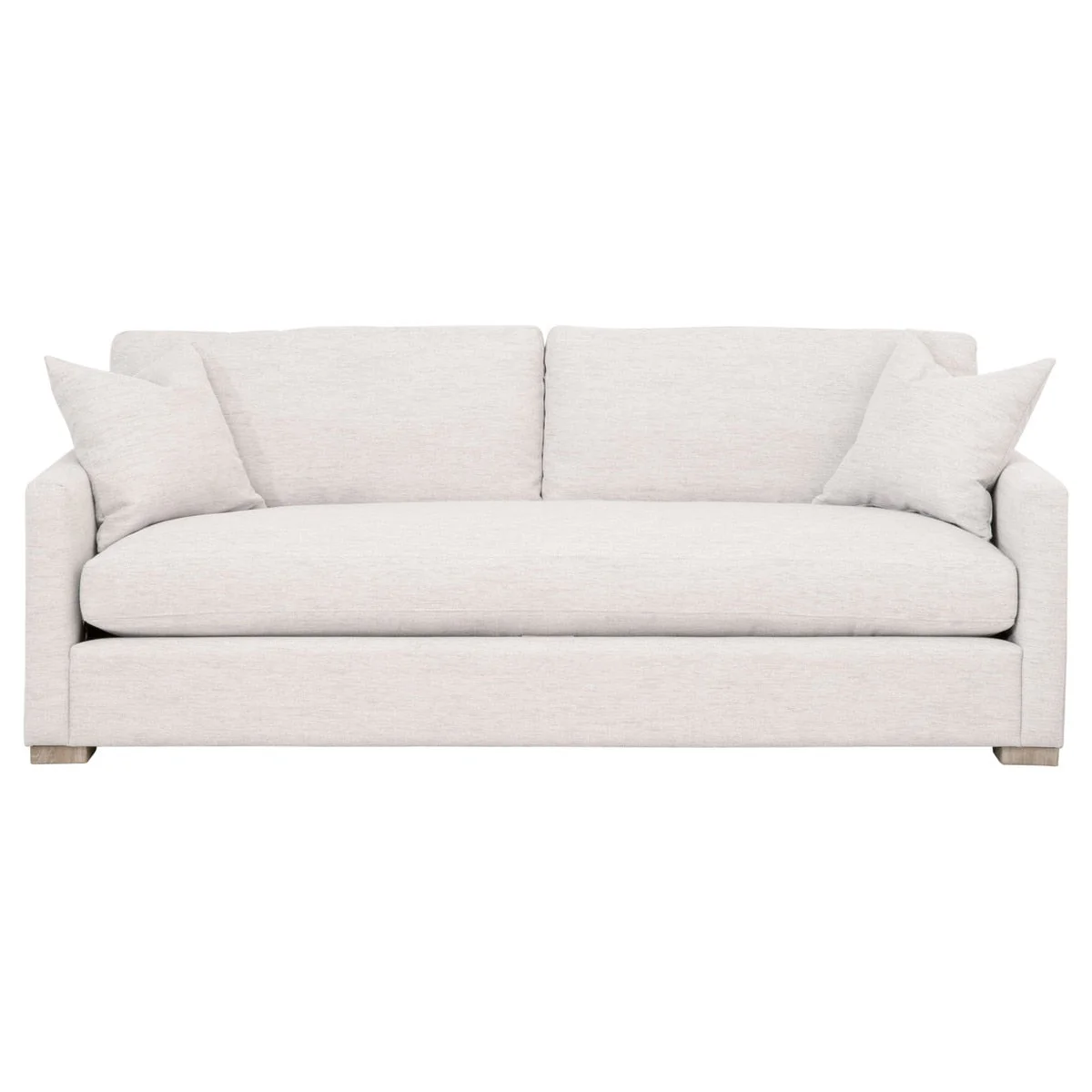 Clara 86" Slim Arm Sofa | Performance Stone Basketweave - Image 1