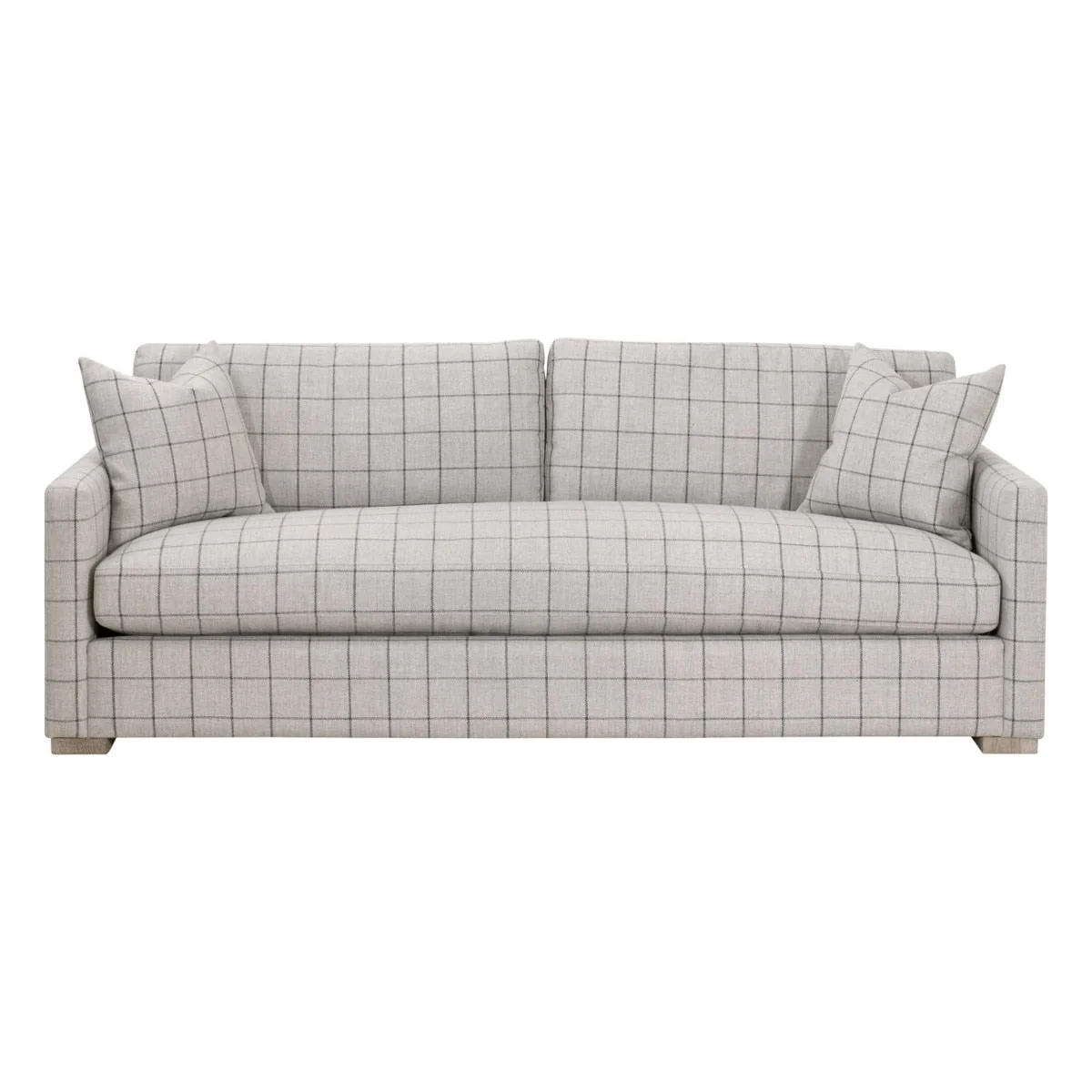 Clara 86" Slim Arm Sofa | Performance Windowpane Cement - Image 1