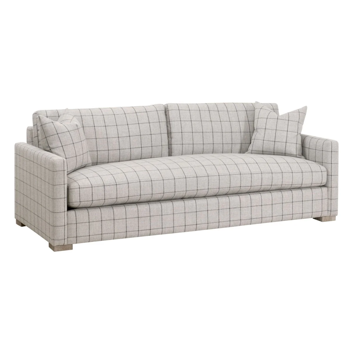Clara 86" Slim Arm Sofa | Performance Windowpane Cement - Image 2
