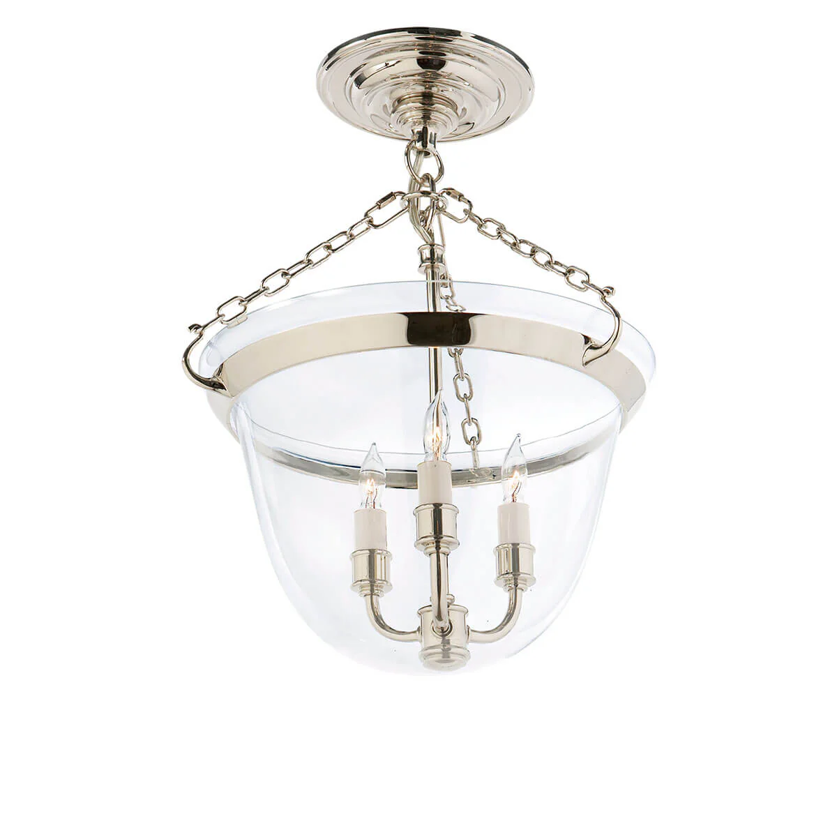 Country Semi Flush Bell Jar Lantern - Image 2