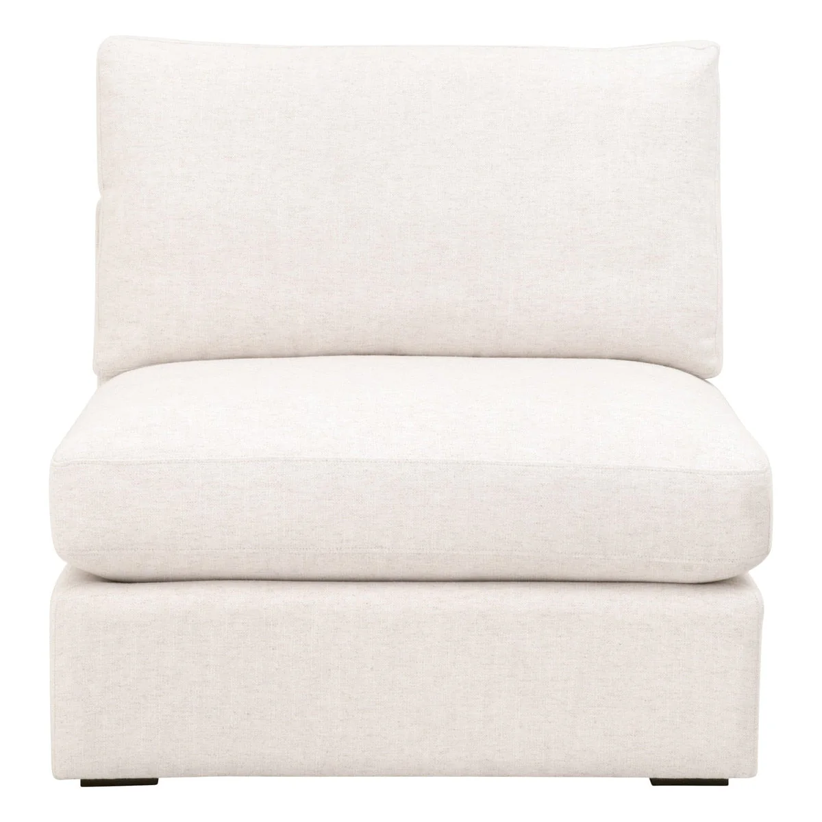 Daley Modular Armless Chair | Performance Textured Cream Linen - Image 1