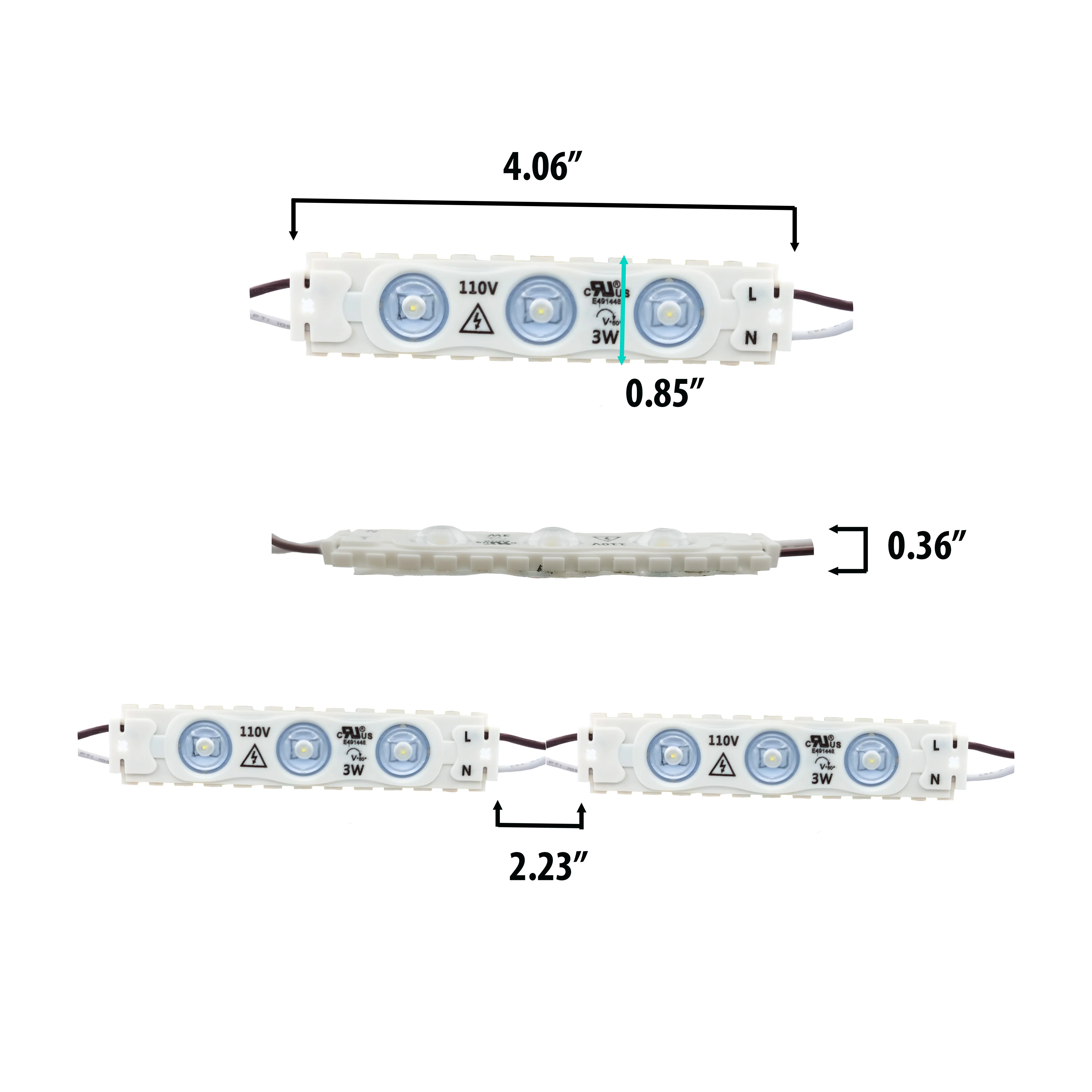 Single Color LED Module Direct AC 110V - 3W - 6000K - 55 Ft- IP67 (Each Pack =100pcs) #392 - Image 3