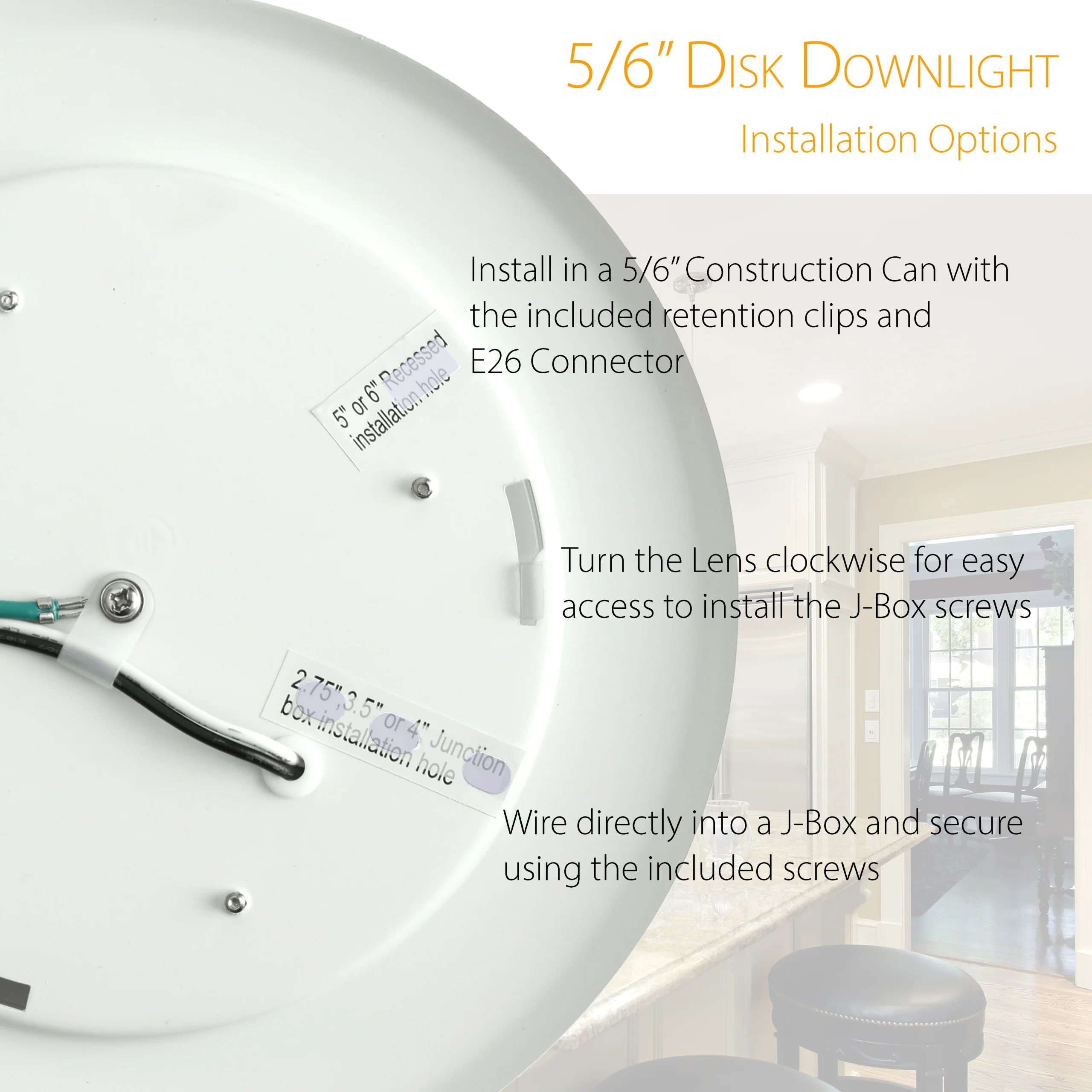 6" 15W Flush Mount Retrofit Disk Downlight - 1200 lumens - Image 2