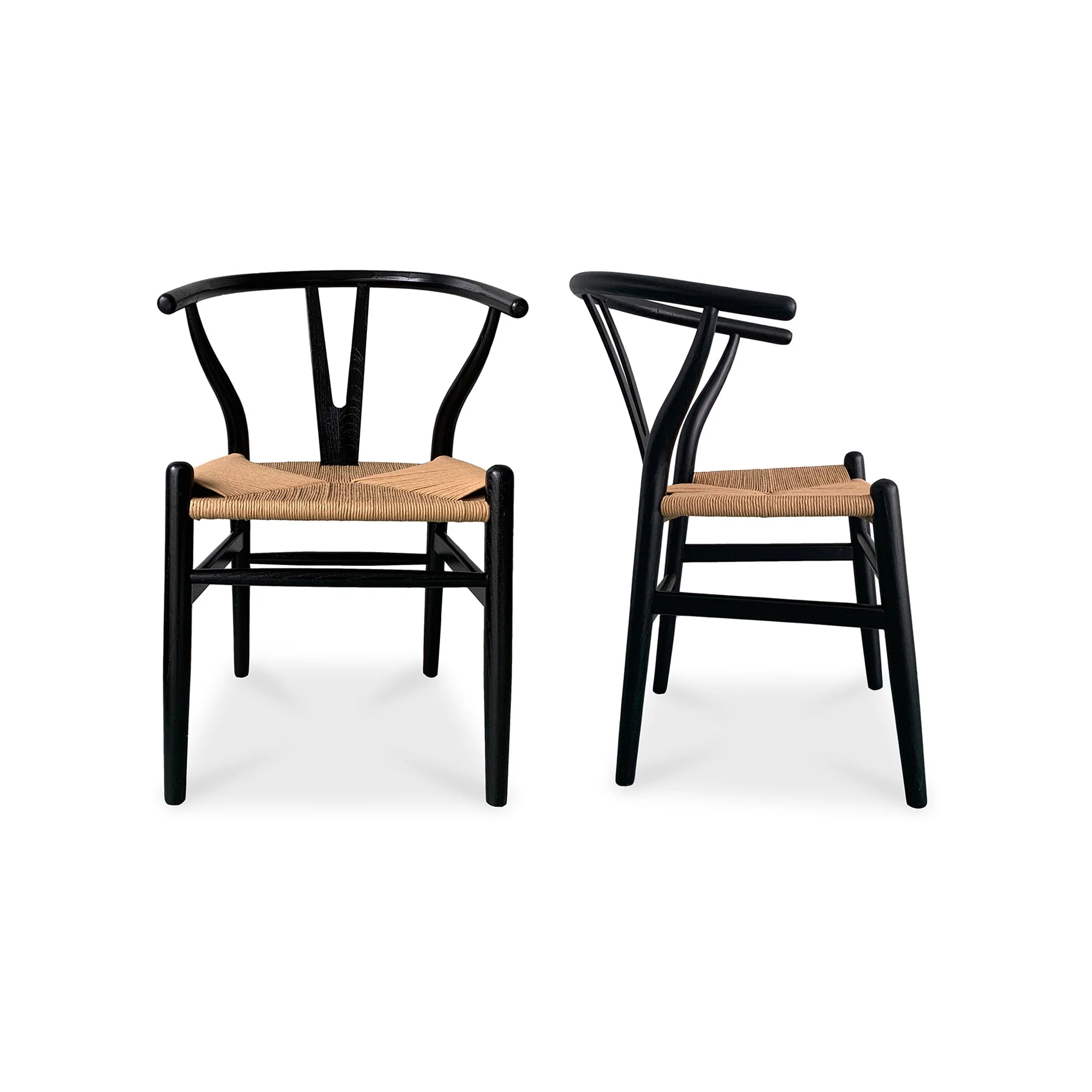 Ventana Dining Chair Black And Natural - Set Of Two - Image 1
