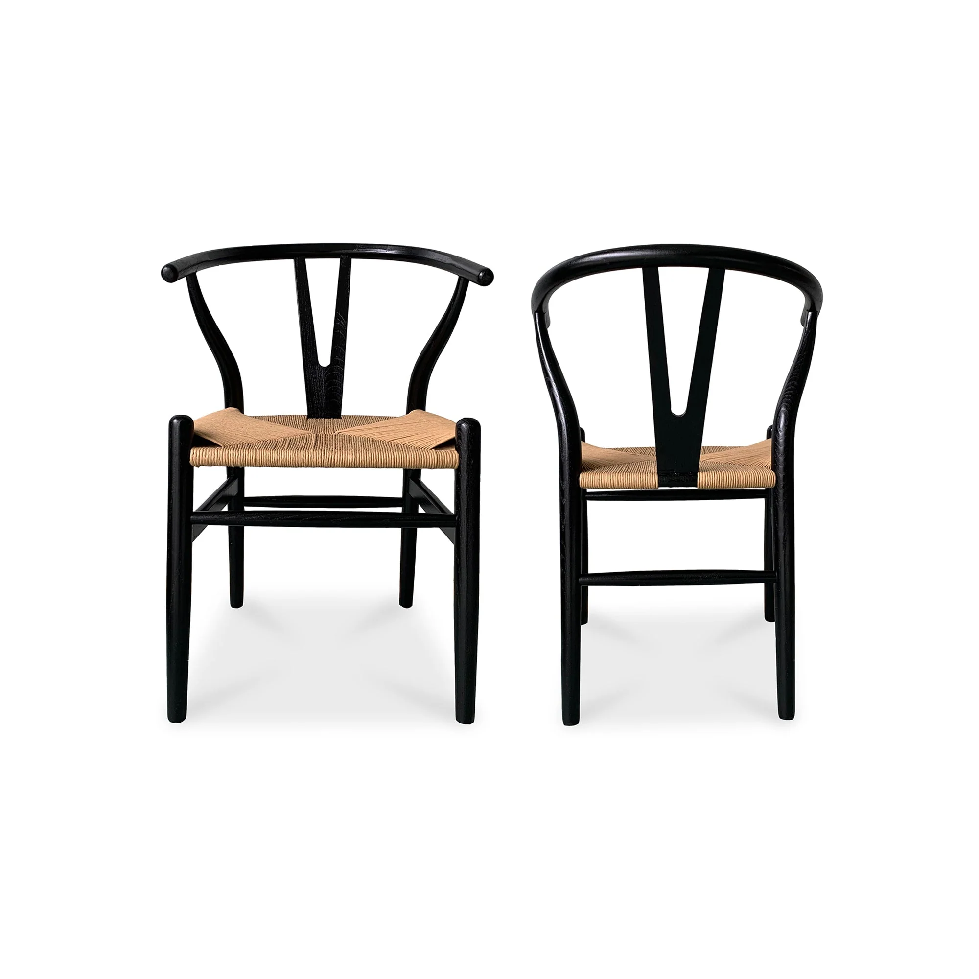 Ventana Dining Chair Black And Natural - Set Of Two - Image 2