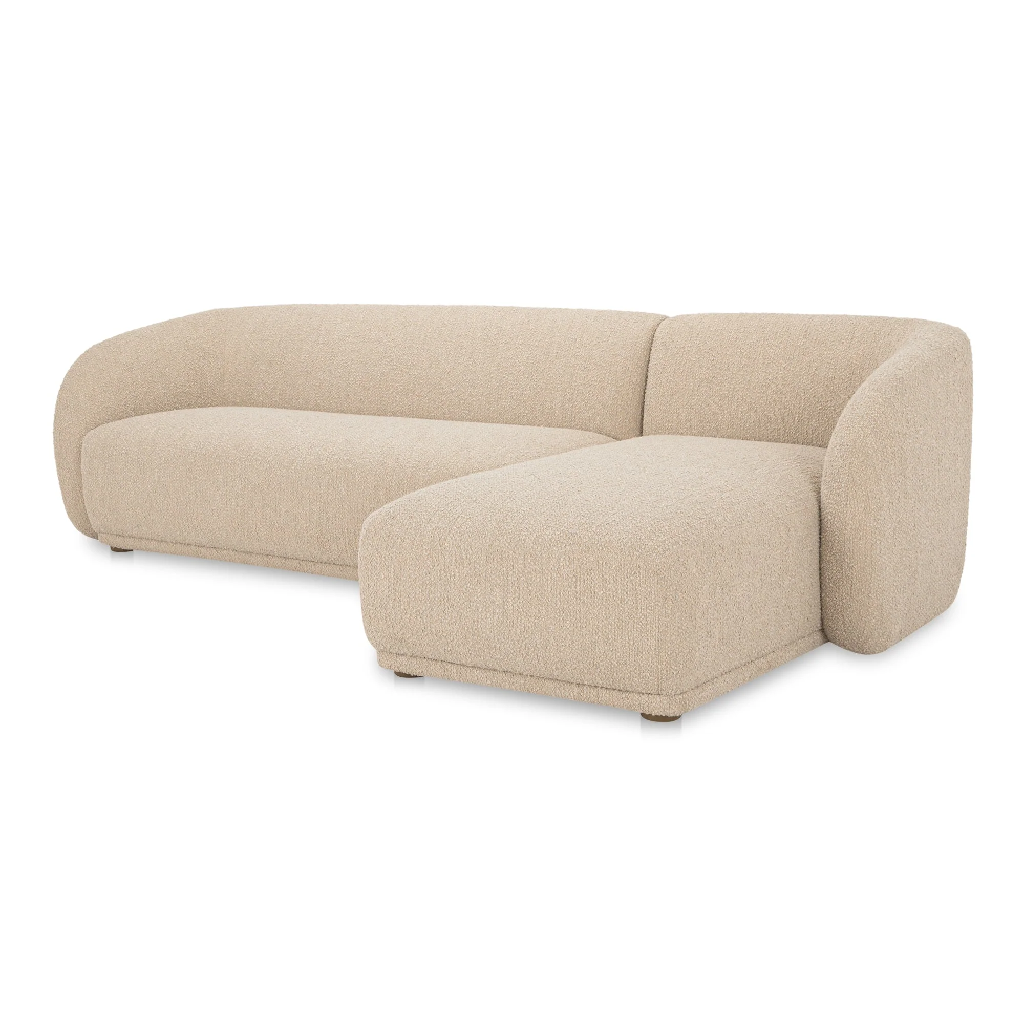 Faye Right Sectional Beige Boucle - Image 2