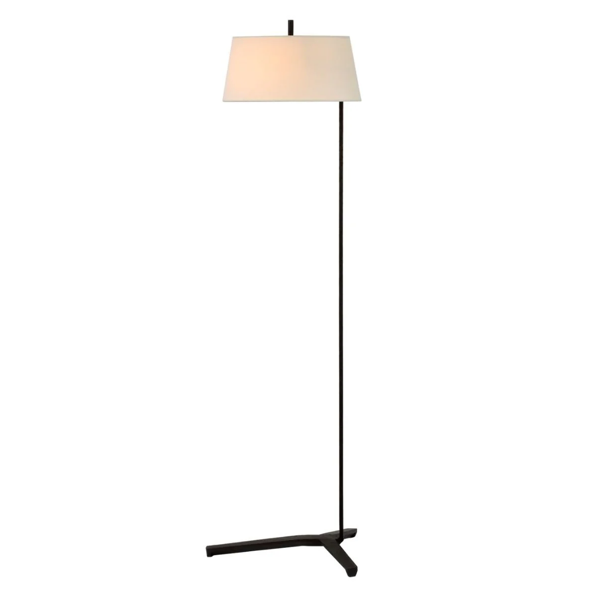 Francesco Floor Lamp in Aged Iron with Linen Shade
